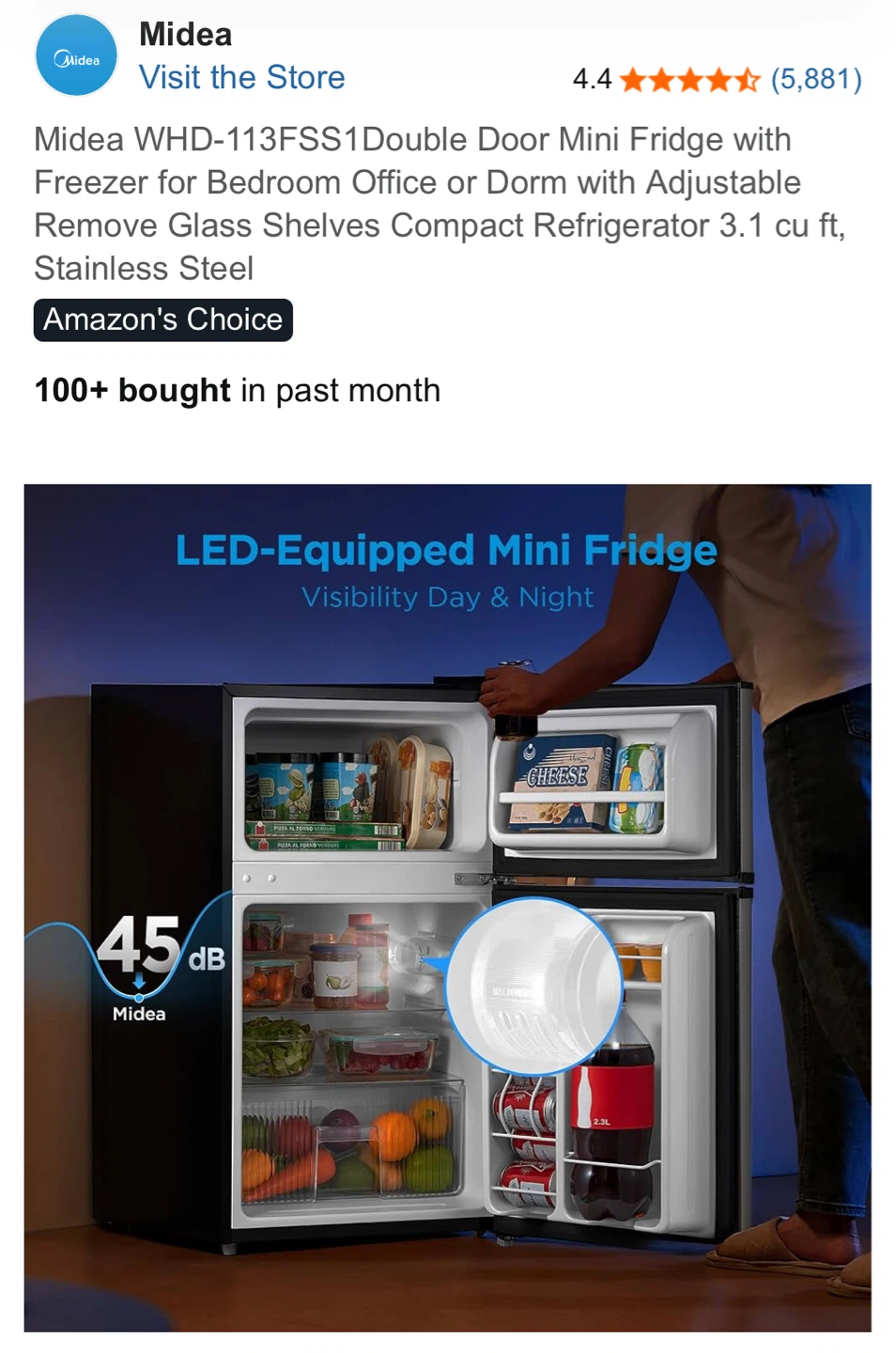 Midea WHD-113FSS1 small fridge - photo 4