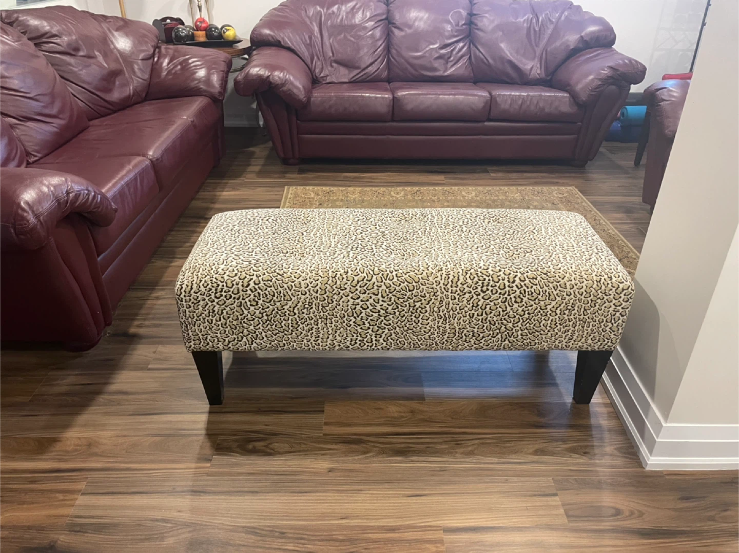 Leopard Print Ottoman Bench - photo 2