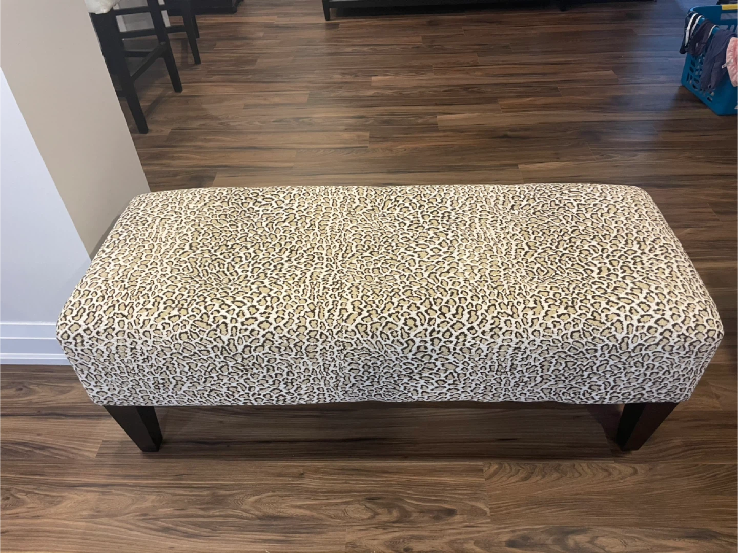 Leopard Print Ottoman Bench