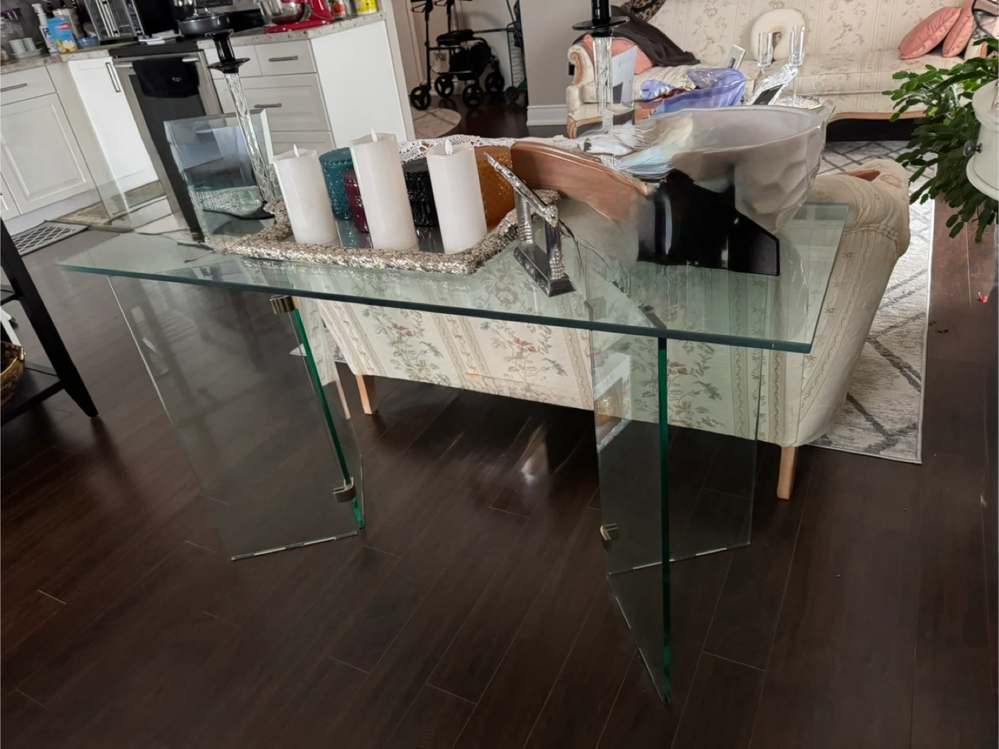 Clear Glass Console Table