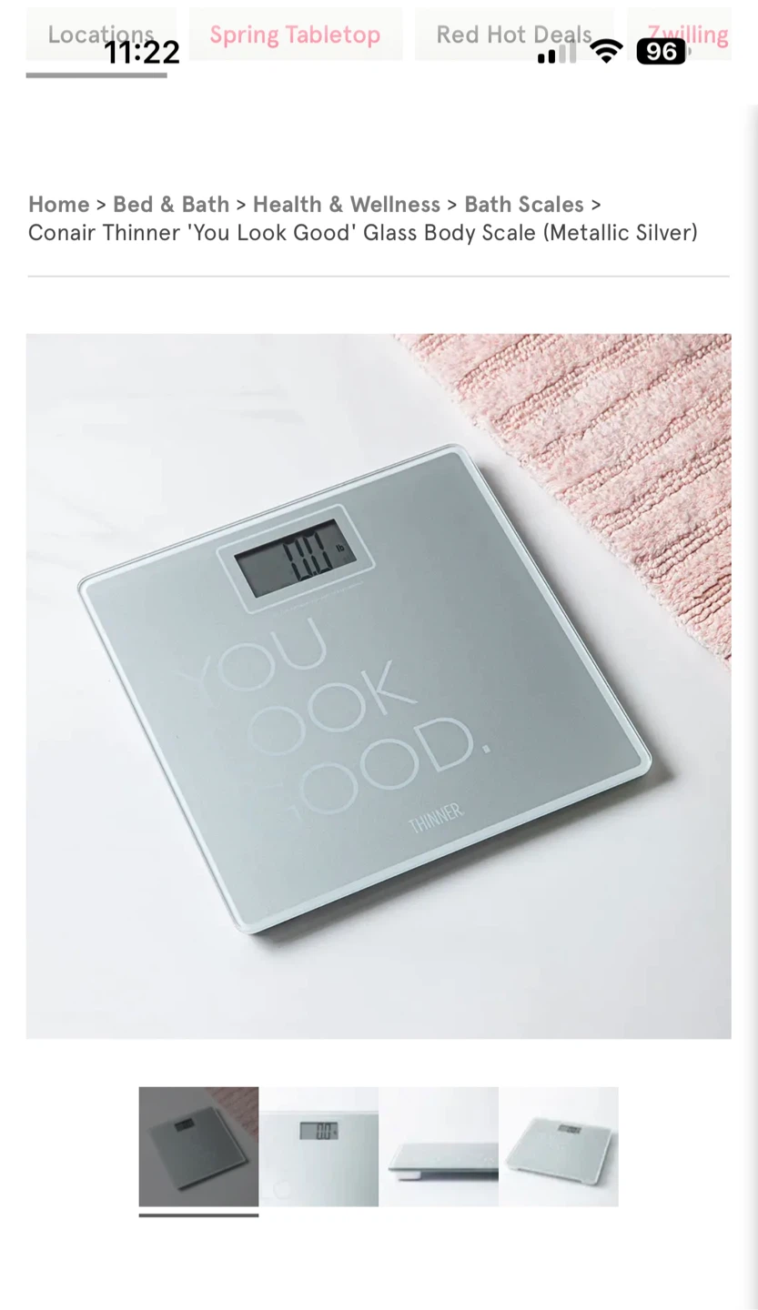 Conair Thinner 'You Look Good' Glass Body Scale