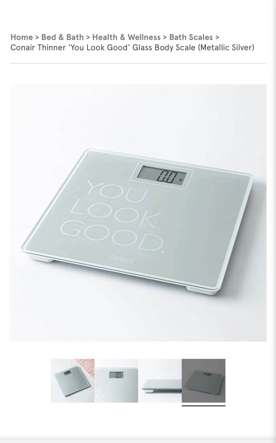 Conair Thinner 'You Look Good' Glass Body Scale - photo 3