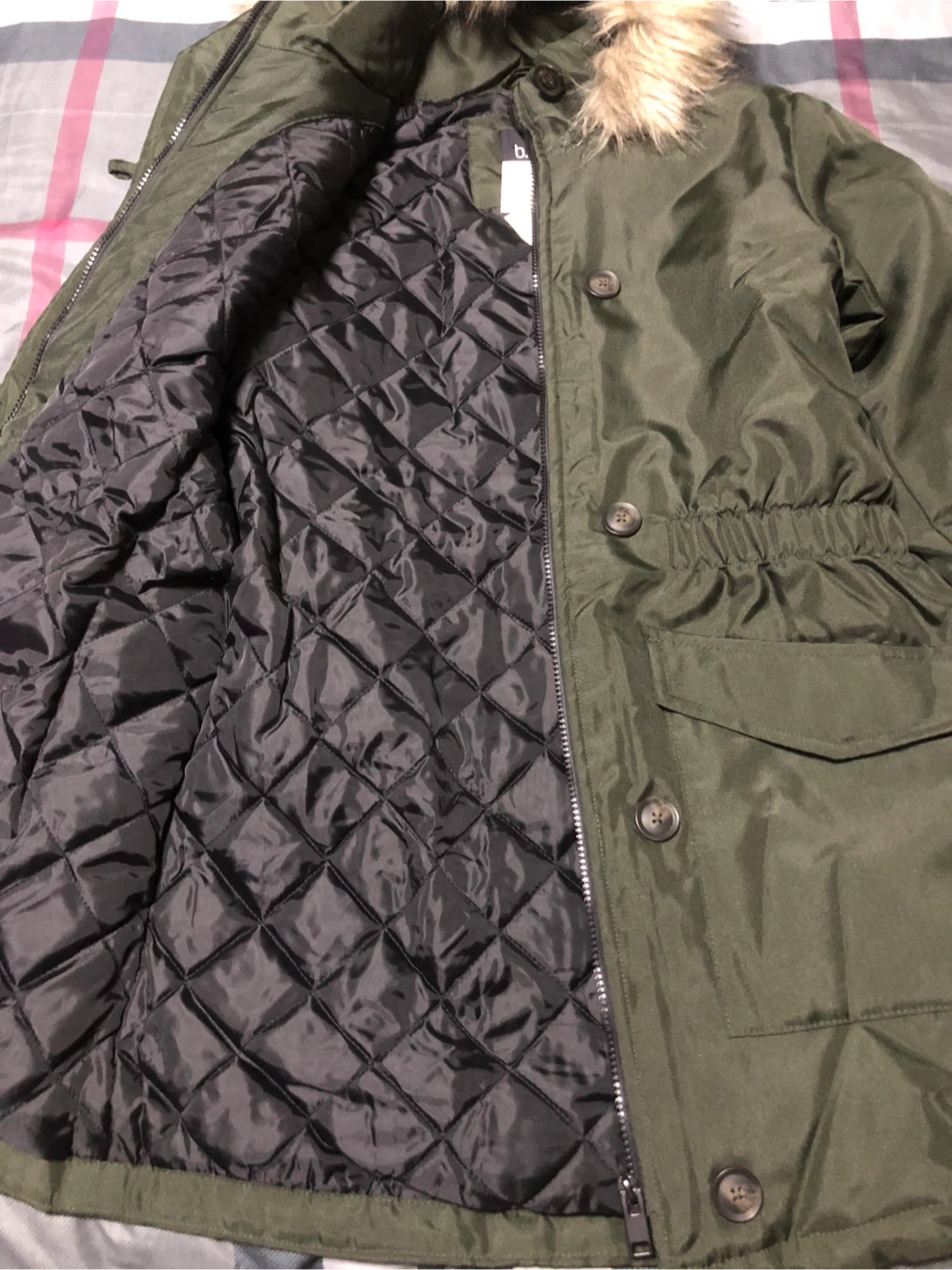 Green Parka Jacket with Fur Hood - photo 2