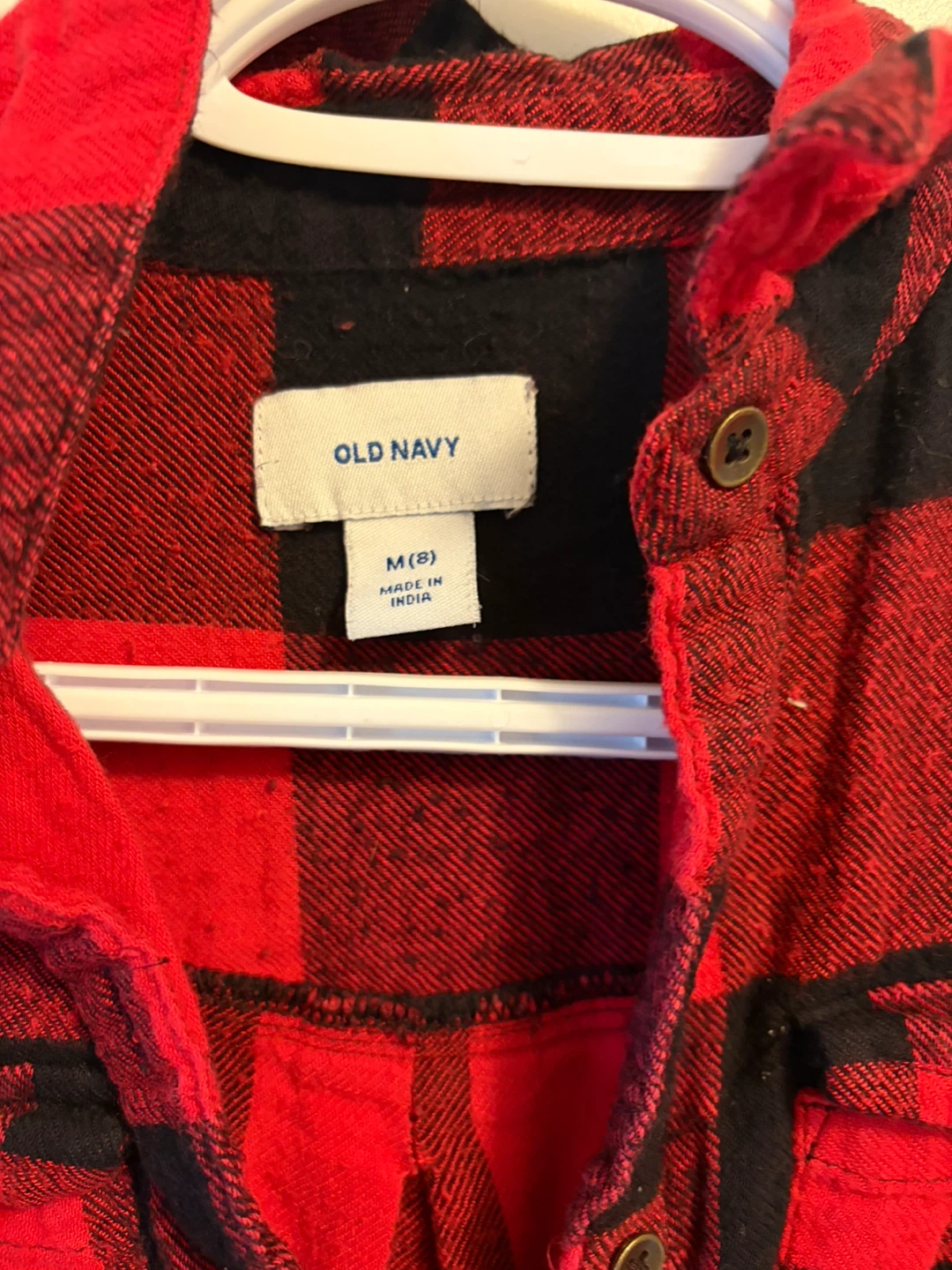 Kids Old Navy Red and Black Plaid Dress - photo 3