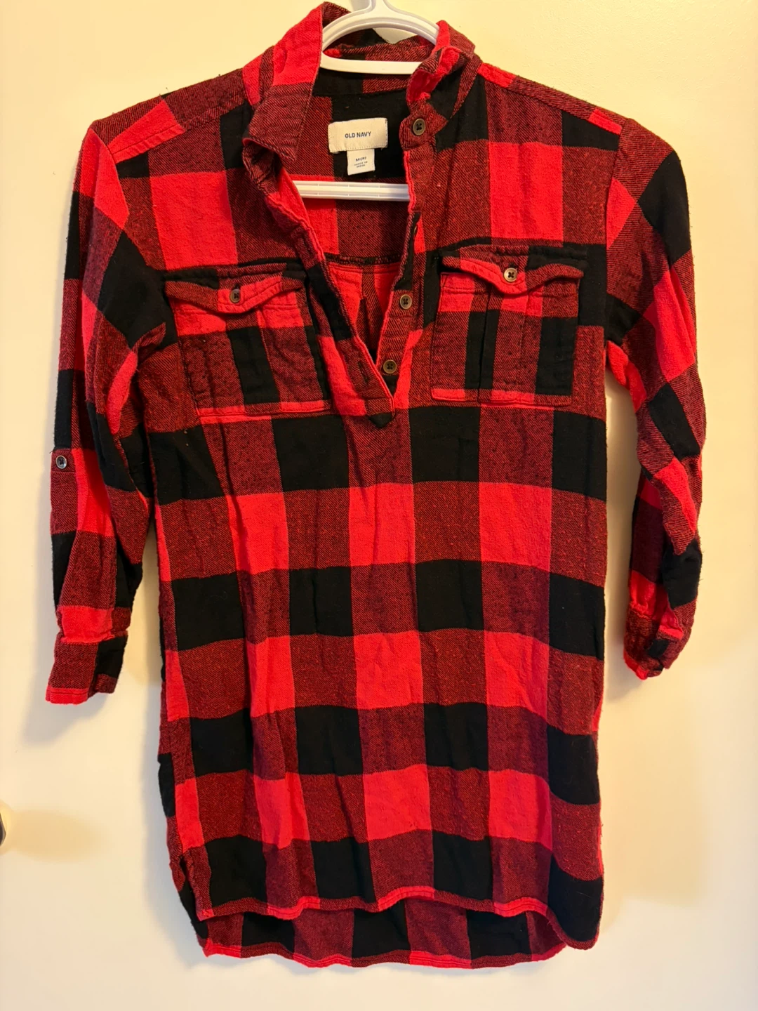 Kids Old Navy Red and Black Plaid Dress
