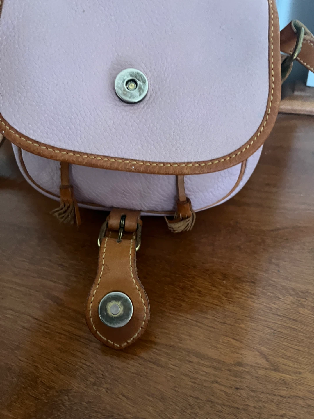 Club Monaco Leather Saddle Bag - Pale Pink - photo 3