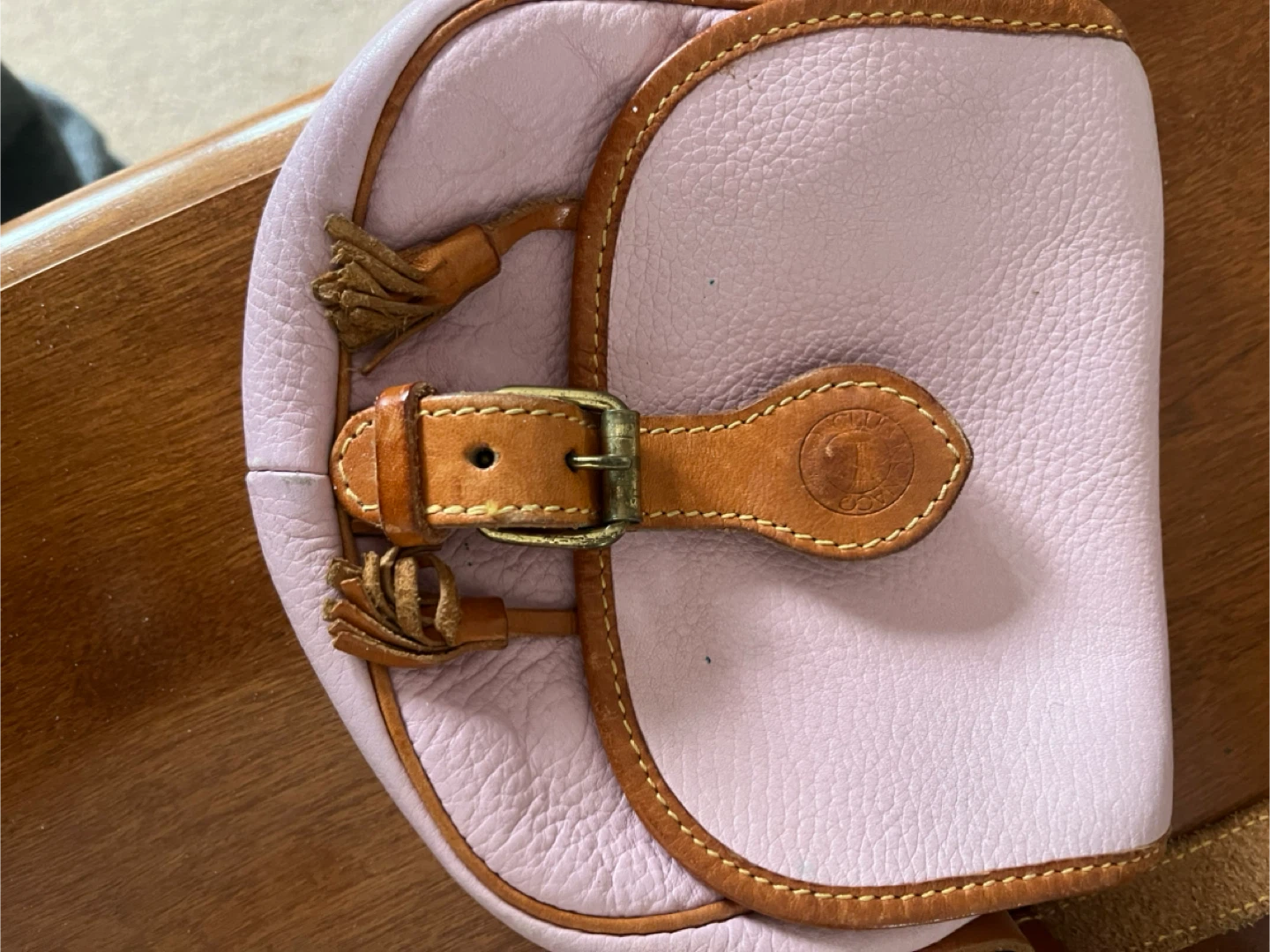 Club Monaco Leather Saddle Bag - Pale Pink - photo 4