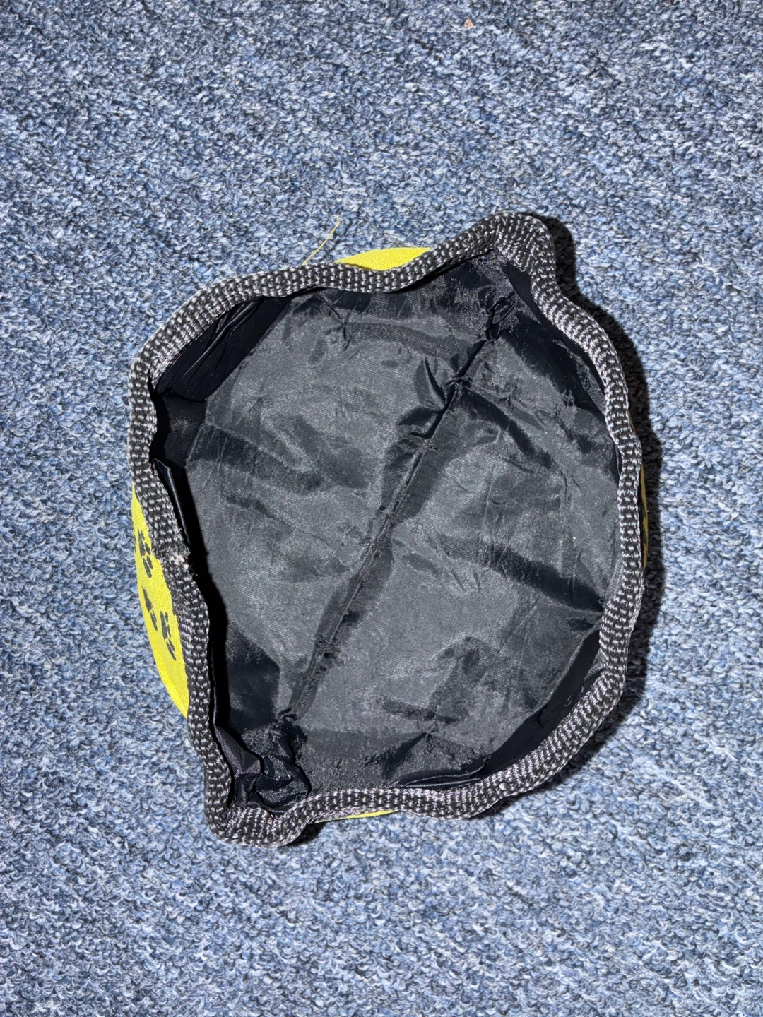 Yellow Pet water Pouch with Paw Prints portable water bowl - photo 2