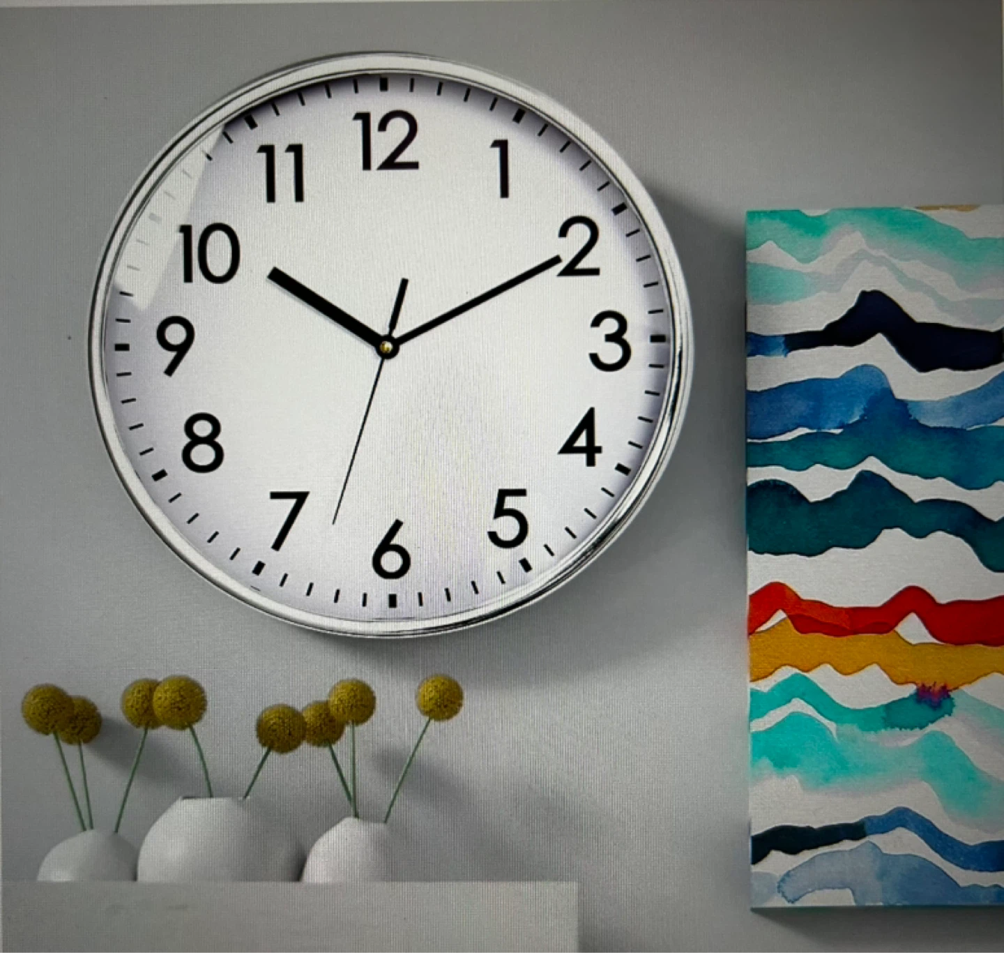 12 Inch Wall Clock - Silver - photo 3
