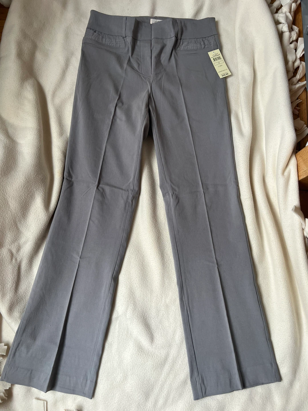 Leveny "Comfort Boot Cut" Pants - Size 12 - LT Grey