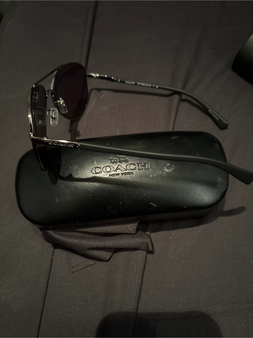 Coach Aviator Sunglasses Gunmetal/Matte Black Frame - photo 2