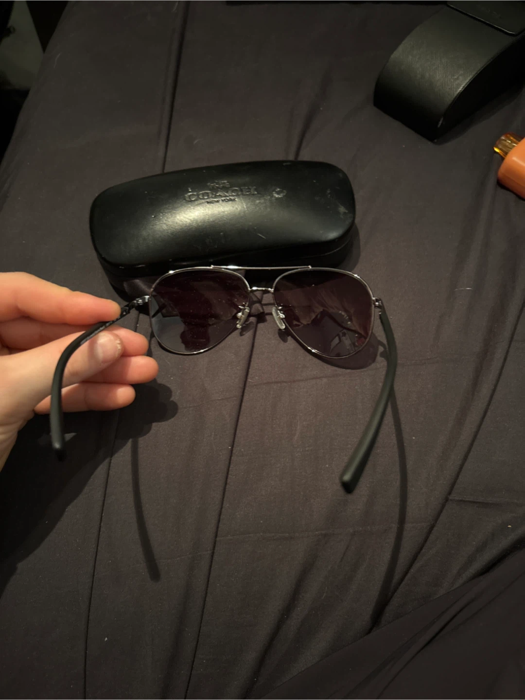 Coach Aviator Sunglasses Gunmetal/Matte Black Frame - photo 3