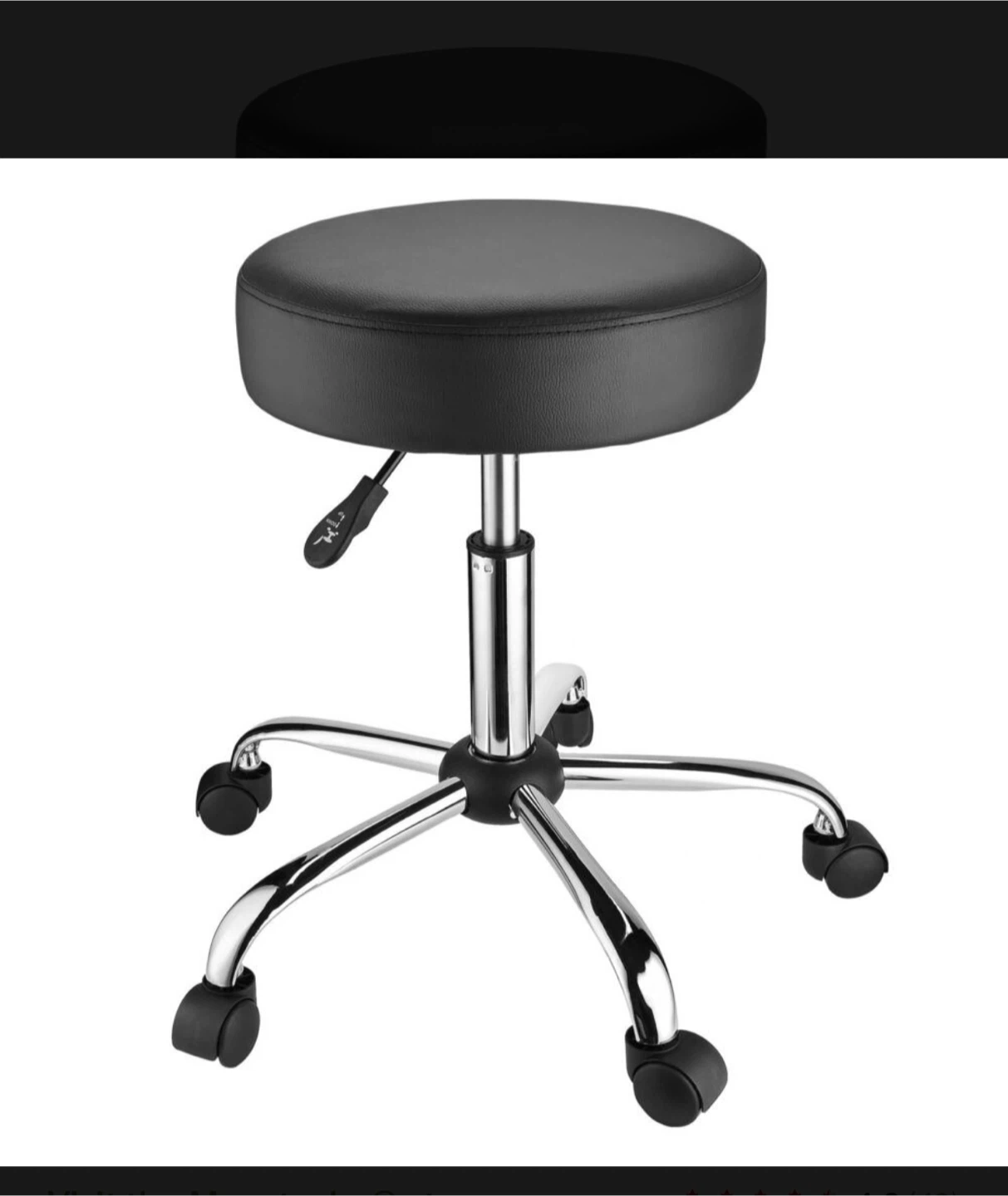 Adjustable Rolling Stool - Black