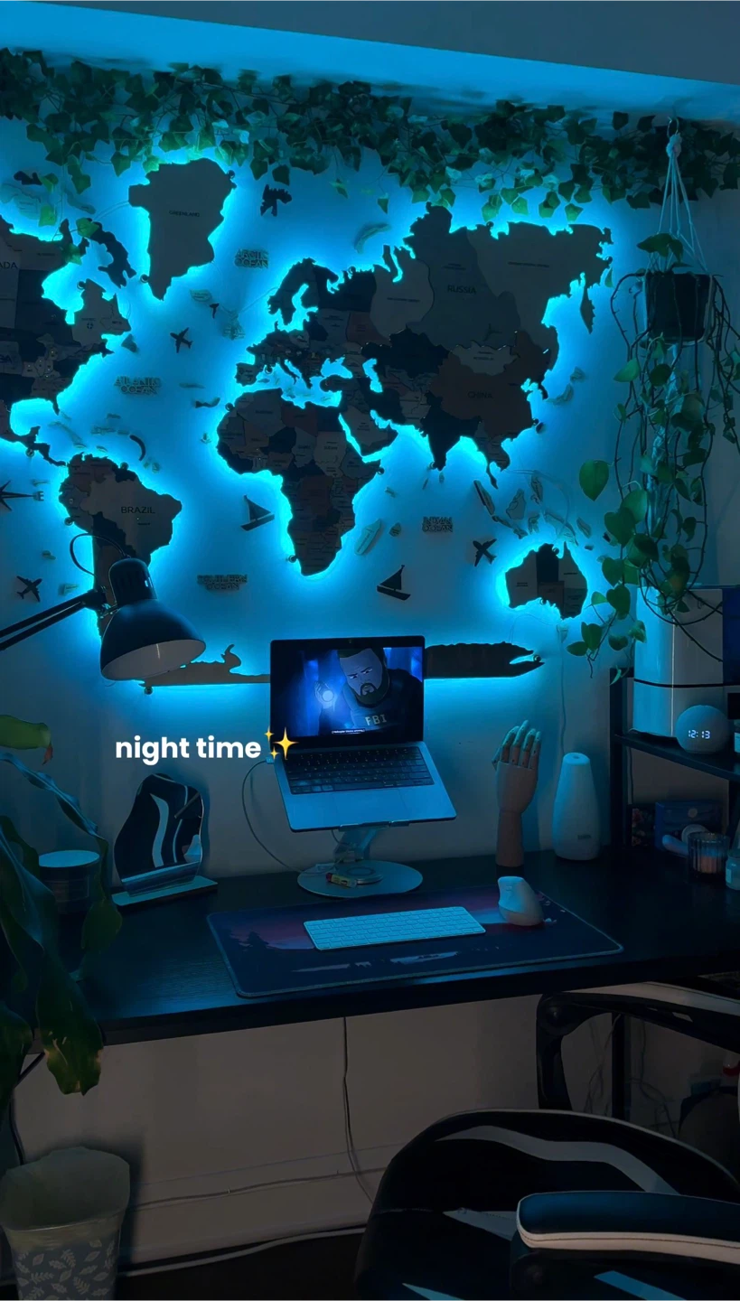 LED Wooden World Map 35” x 59” - photo 5