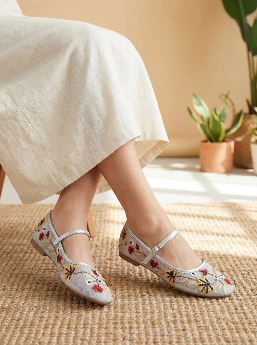 Rubi Embroidered Mary Jane Flats - photo 2