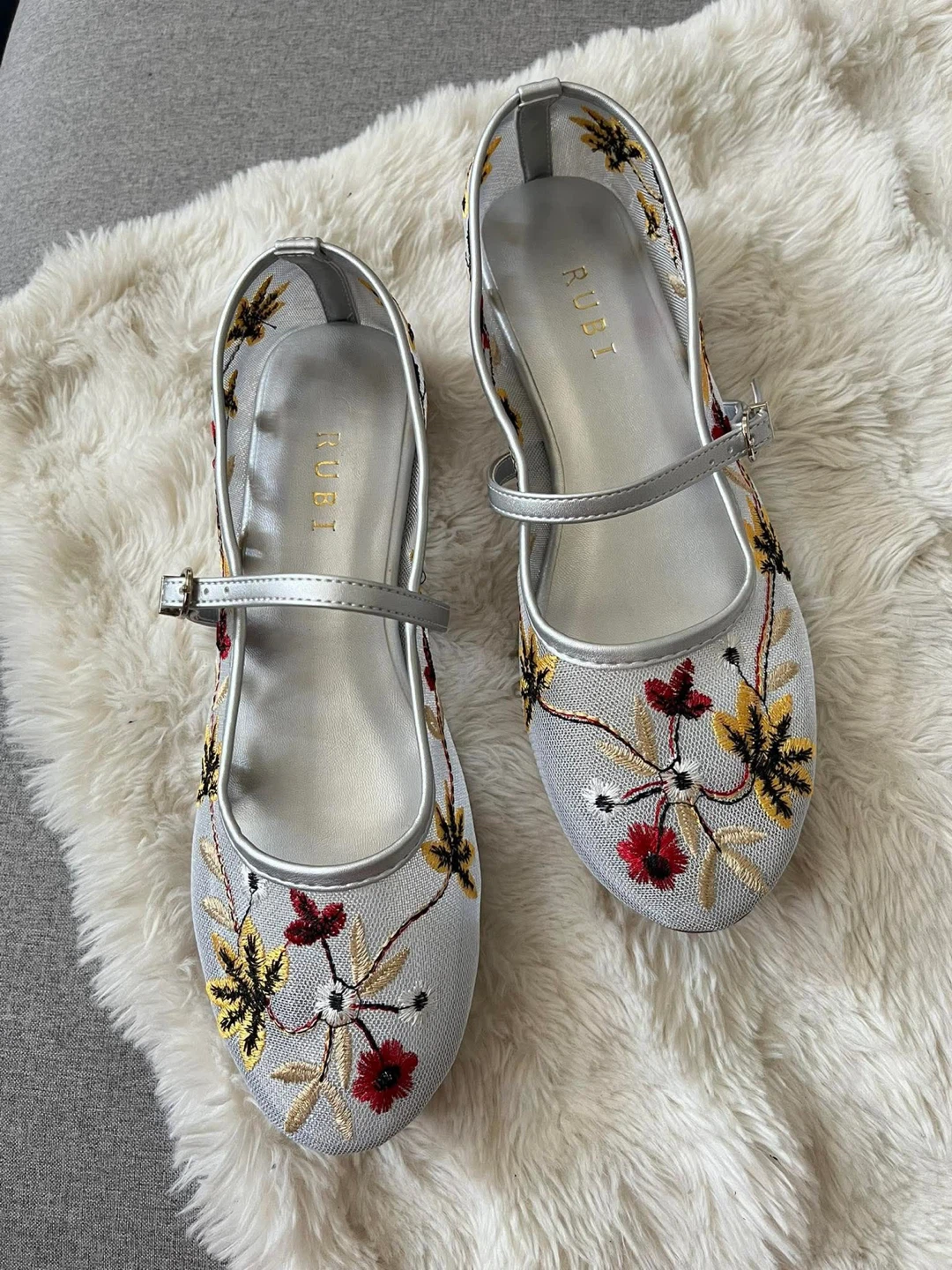 Rubi Embroidered Mary Jane Flats