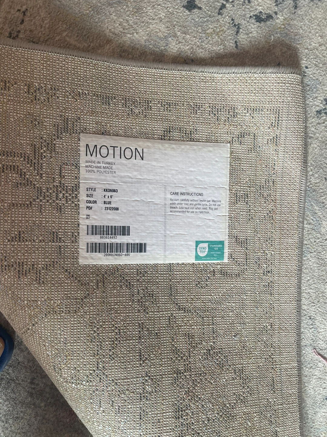 Motion Blue Area Rug 4' x 6'