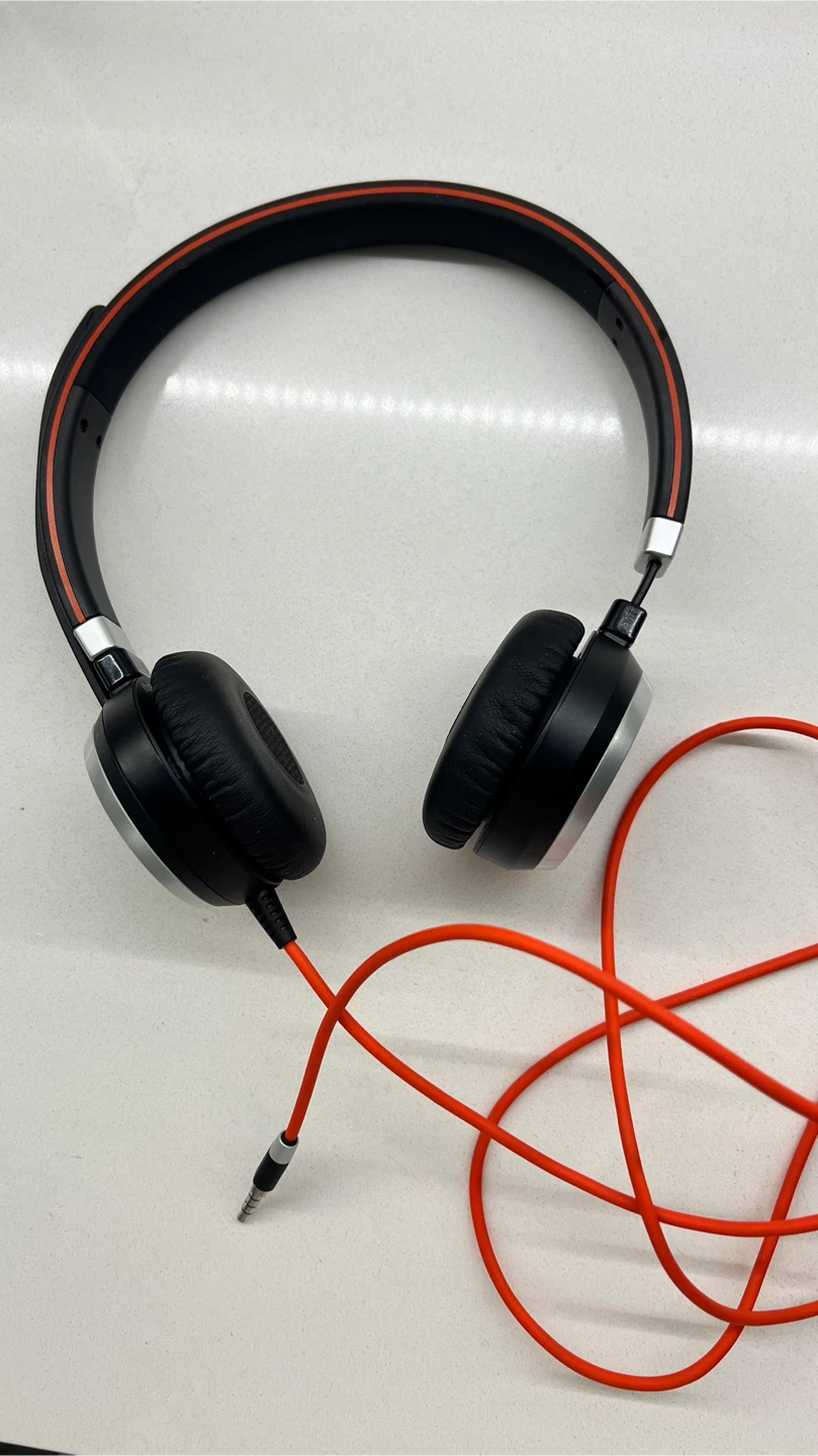Jabra Black Orange Wired Headphones with Microphone