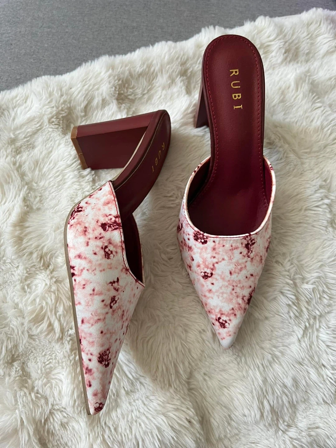 Rubi Women's Floral Print Heeled Mules