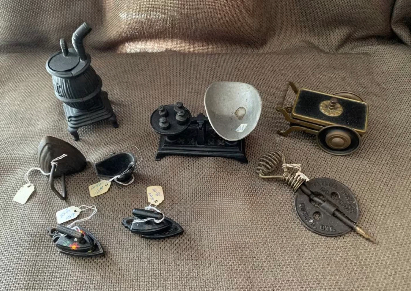 Collection of Miniature Cast Iron Household Items