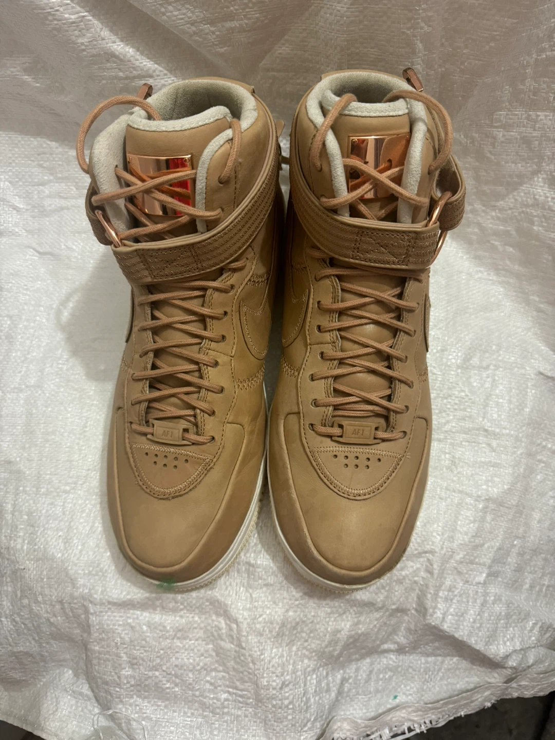 Nike Air Force 1 High Top Sneakers - Tan