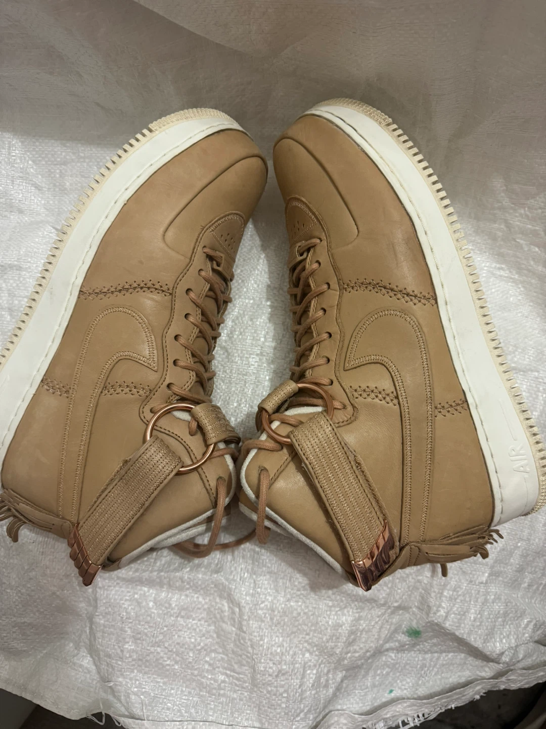 Nike Air Force 1 High Top Sneakers - Tan - photo 5