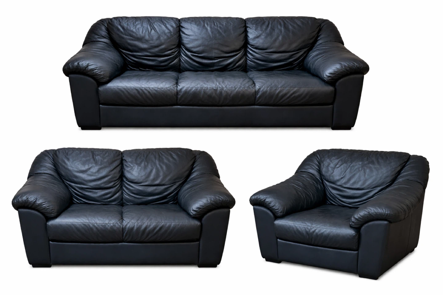 all leather sofa set - photo 2