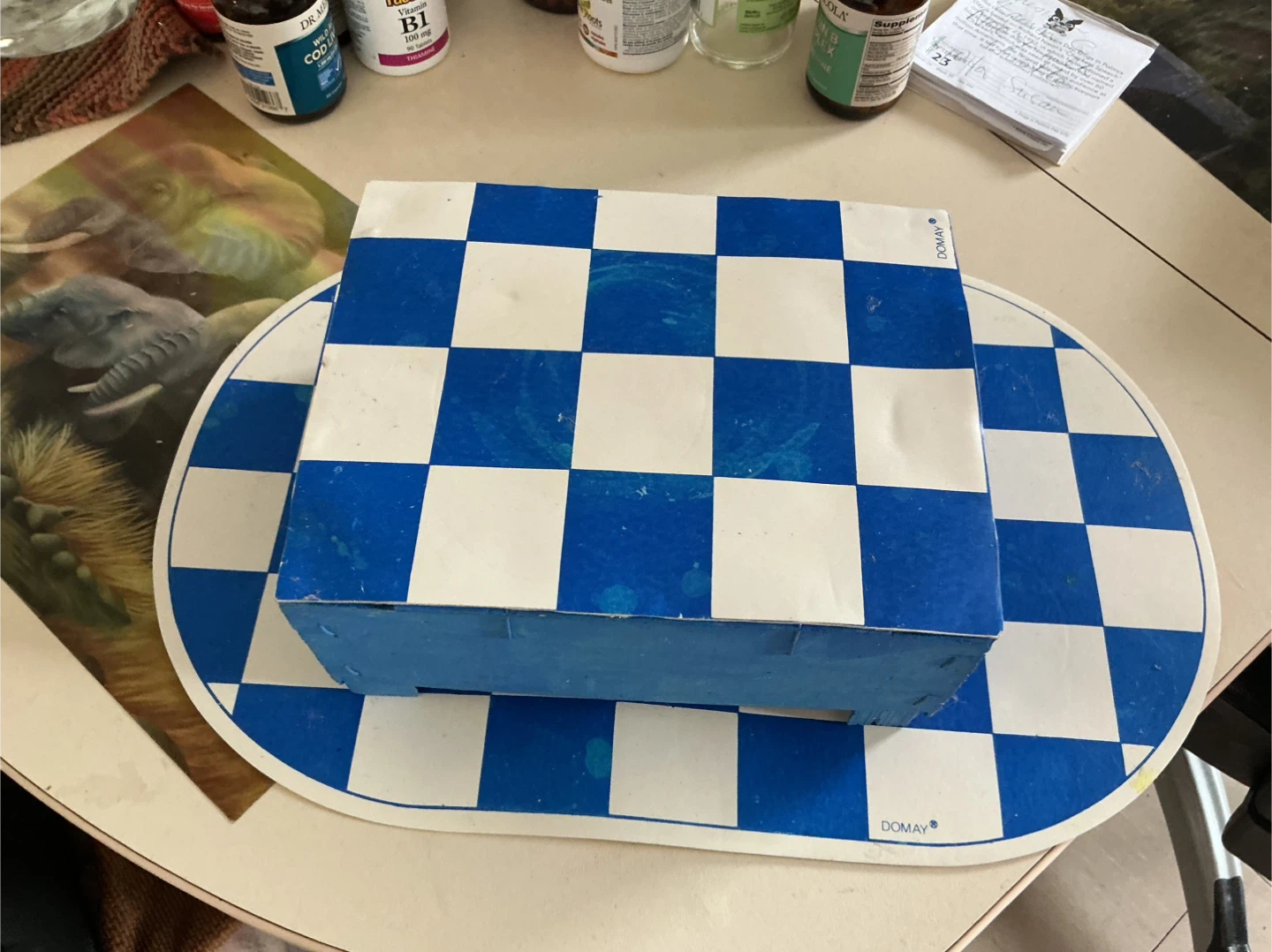 Home made cat table for cat bowl - photo 2
