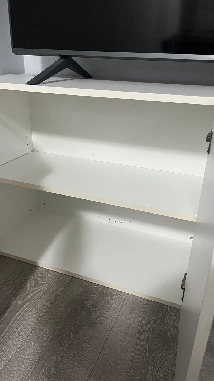 White Storage Cabinet with Doors - photo 2