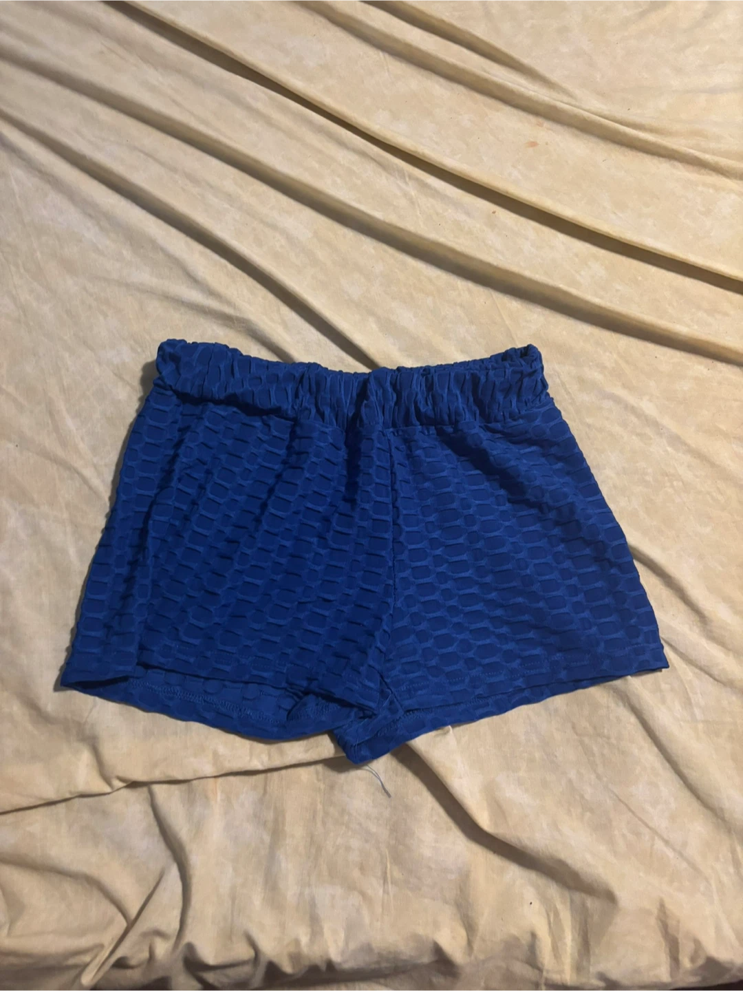 Blue Textured Athletic Shorts new