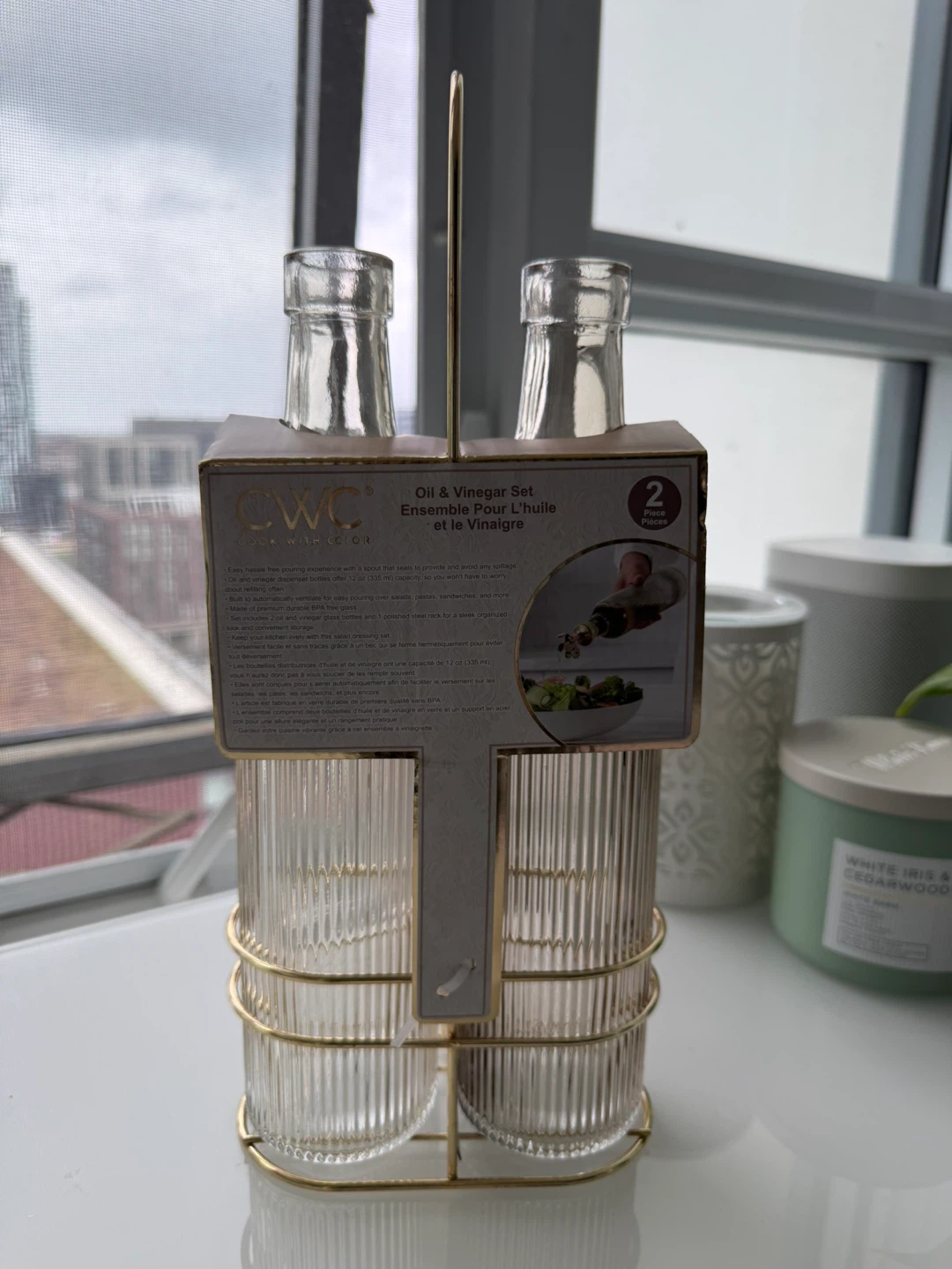 Glass bottle Set with stand