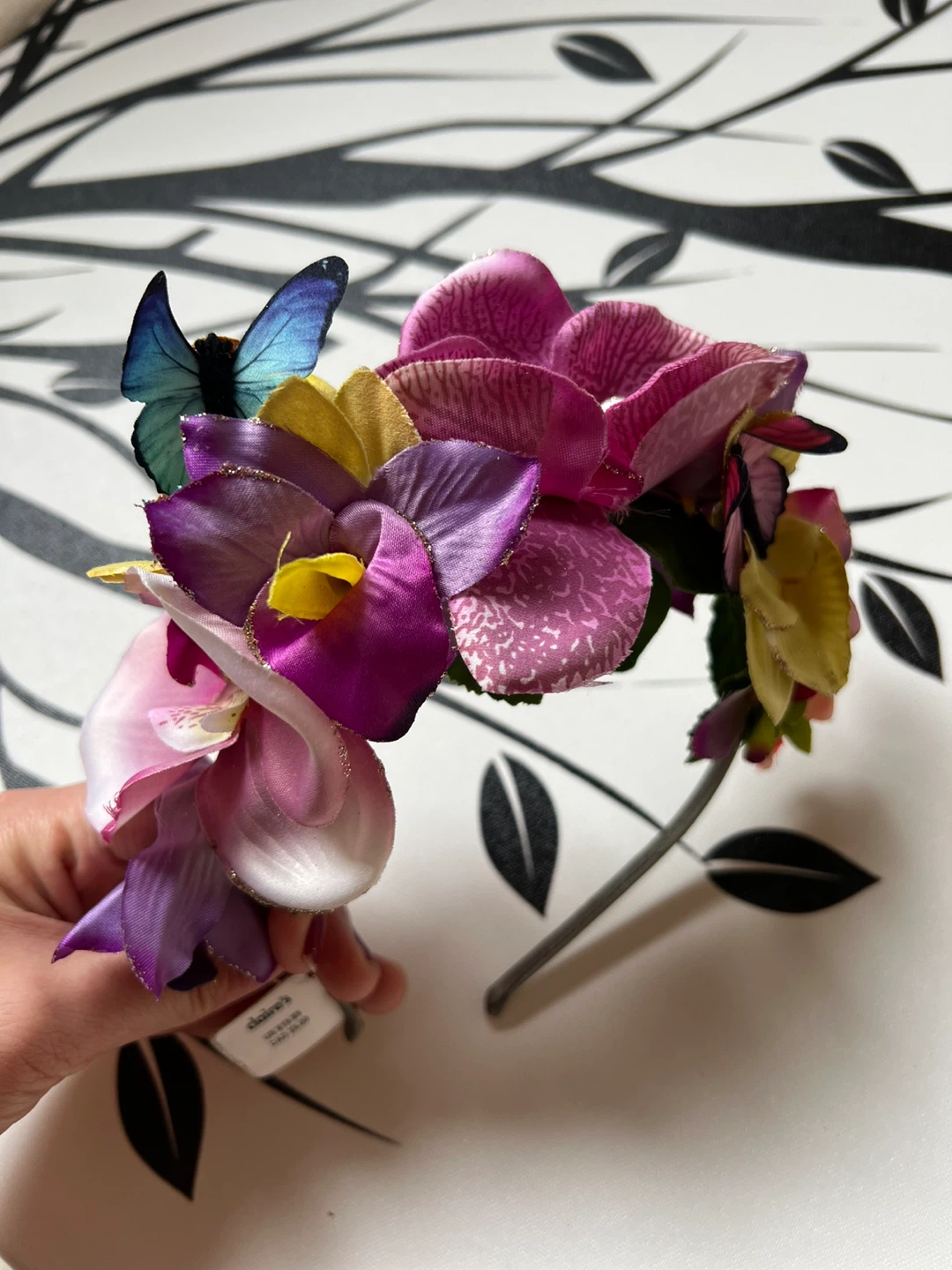 Claire's Floral Butterfly Headband