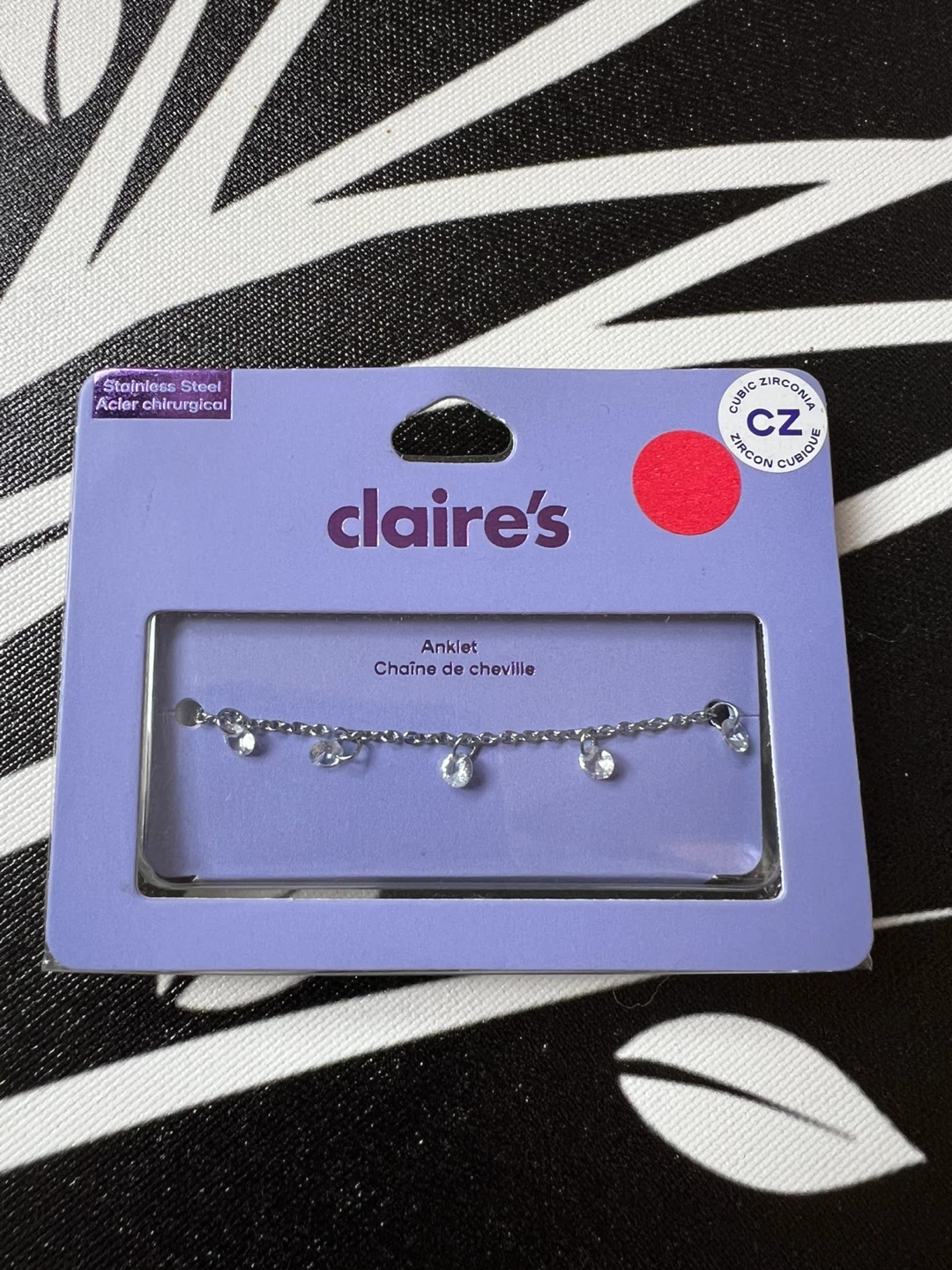 Claire's Cubic Zirconia Anklet - Stainless Steel