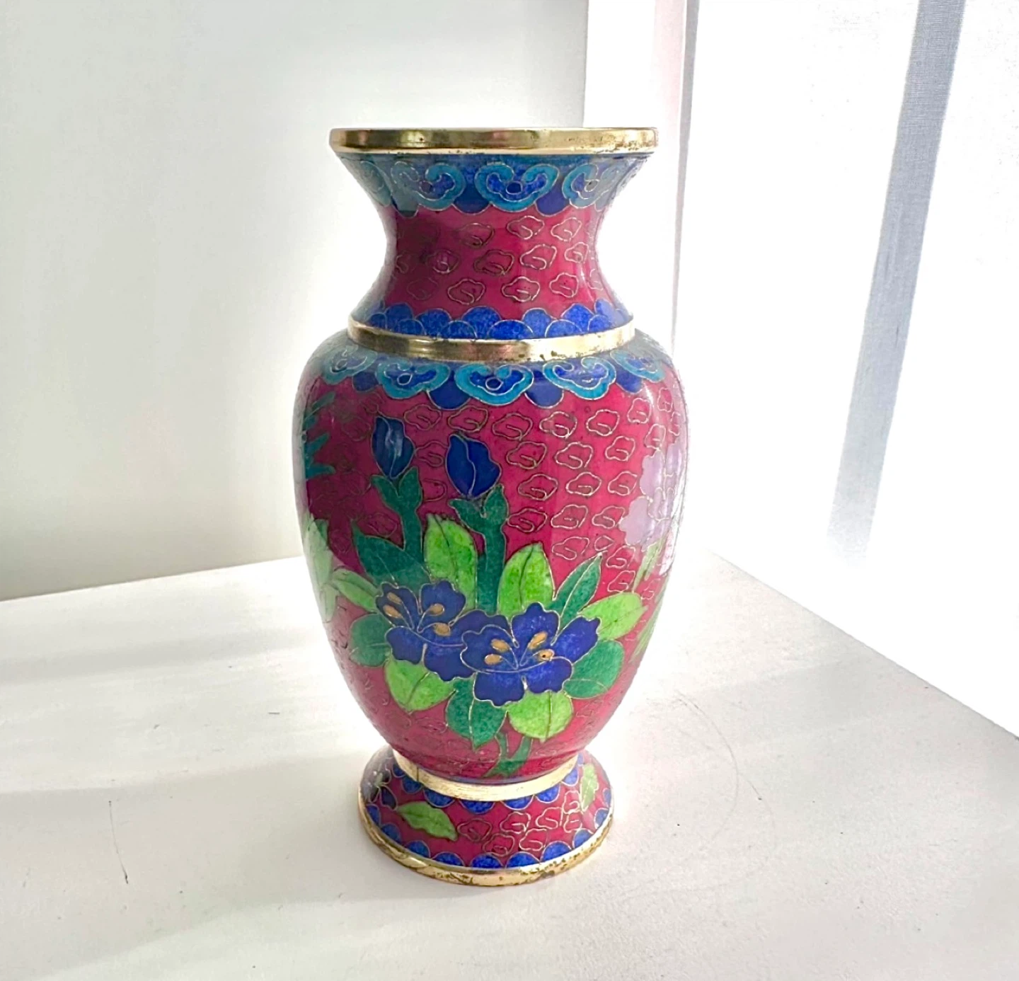 Cloisonné peony vase - photo 2