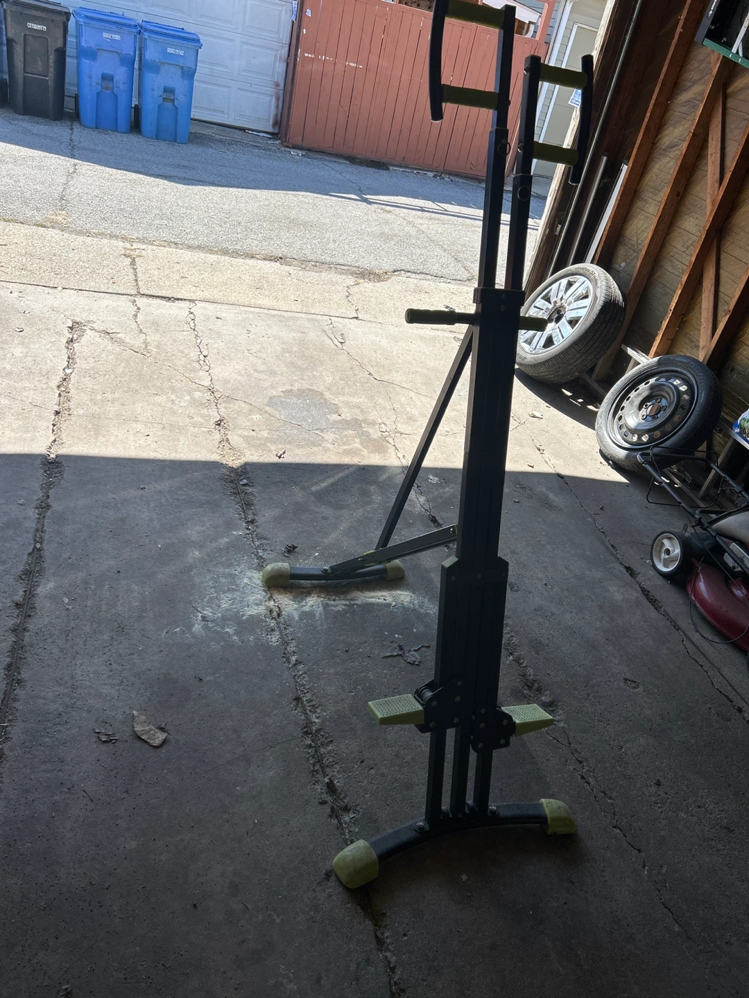 Vertical Climber Exercise Machine with Yellow Handles