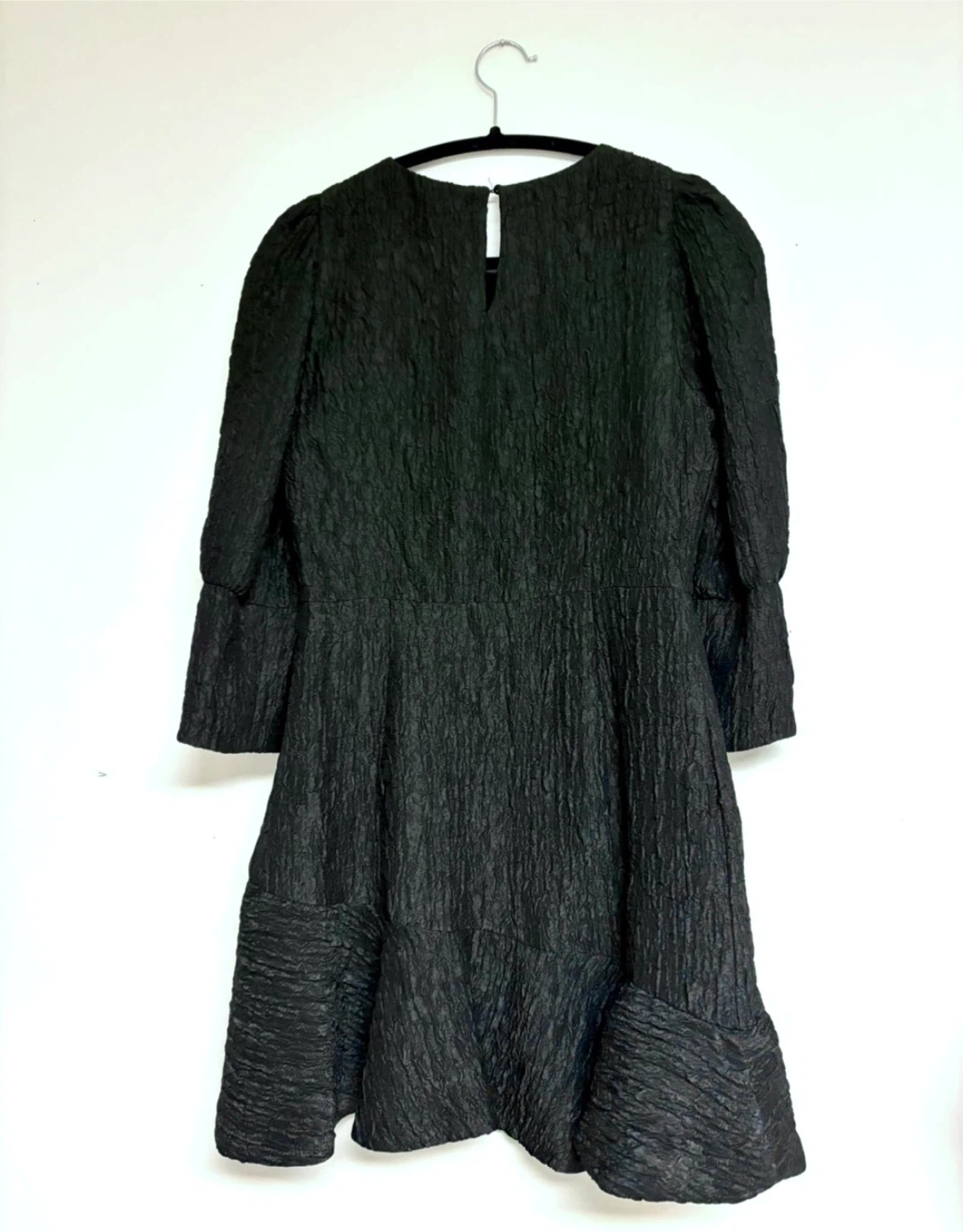 ZARA Black Textured Puff Sleeve Dress ‼️ (new with tag )Size S - photo 4