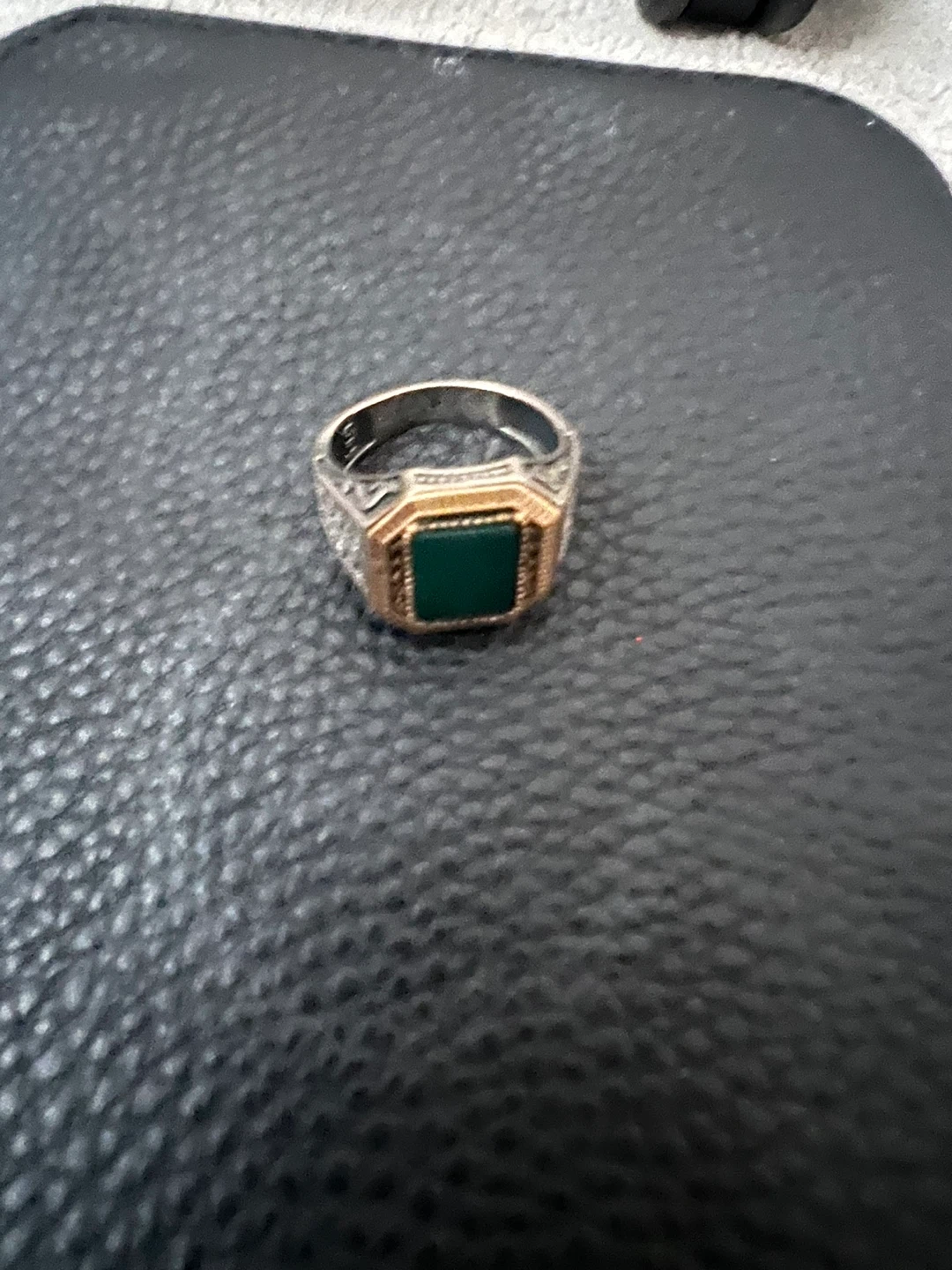Men's Ring with Green Stone - photo 2