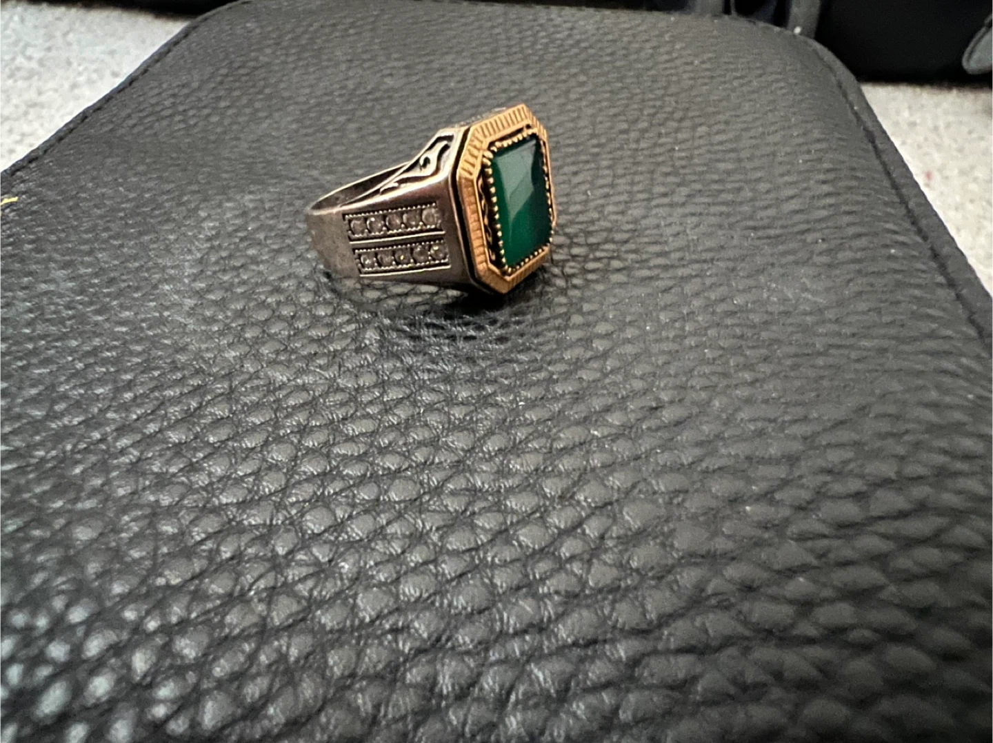Men's Ring with Green Stone