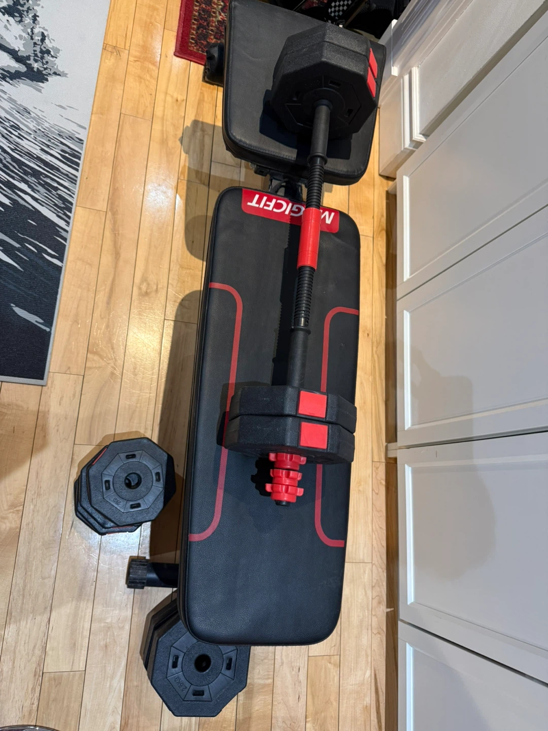Workout bench and weights