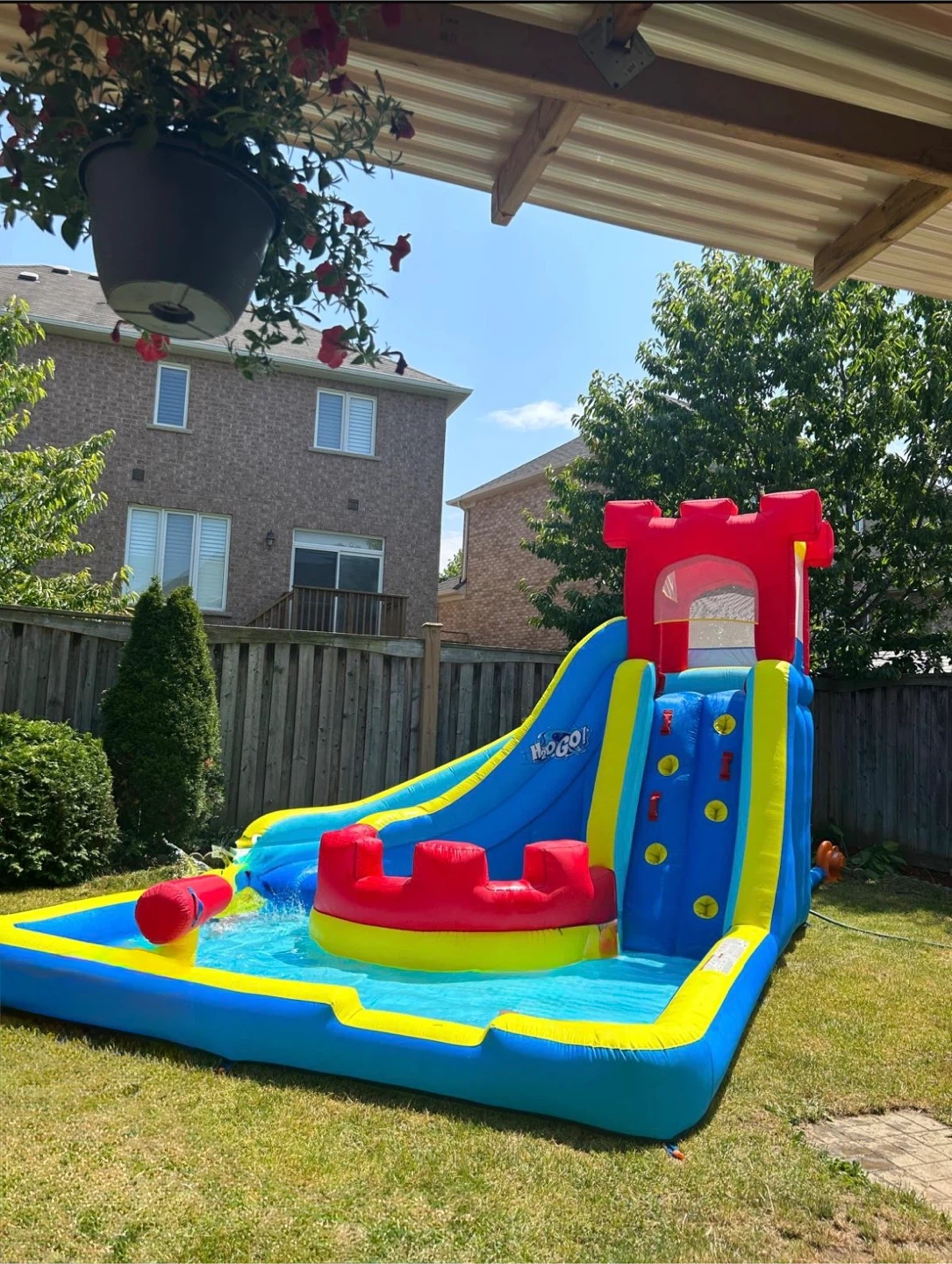H2OGO! Inflatable Water Slide with Splash Pool and Drain Pump