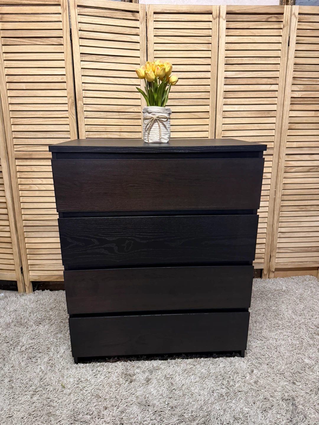 Dark Wood 4-Drawer Dresser - photo 3