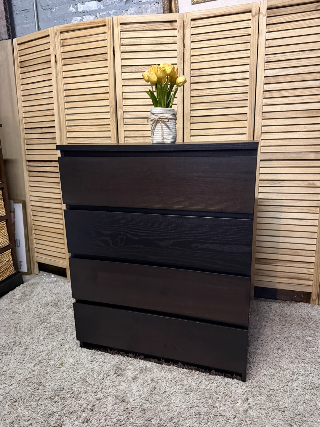 Dark Wood 4-Drawer Dresser - photo 4