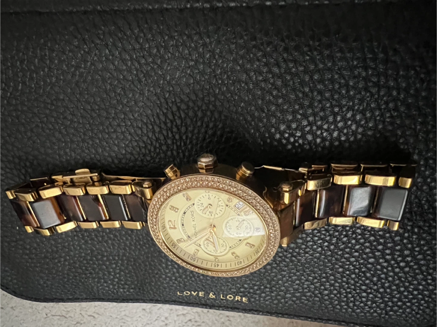 Michael Kors Tortoiseshell & Gold Chronograph Watch - photo 2