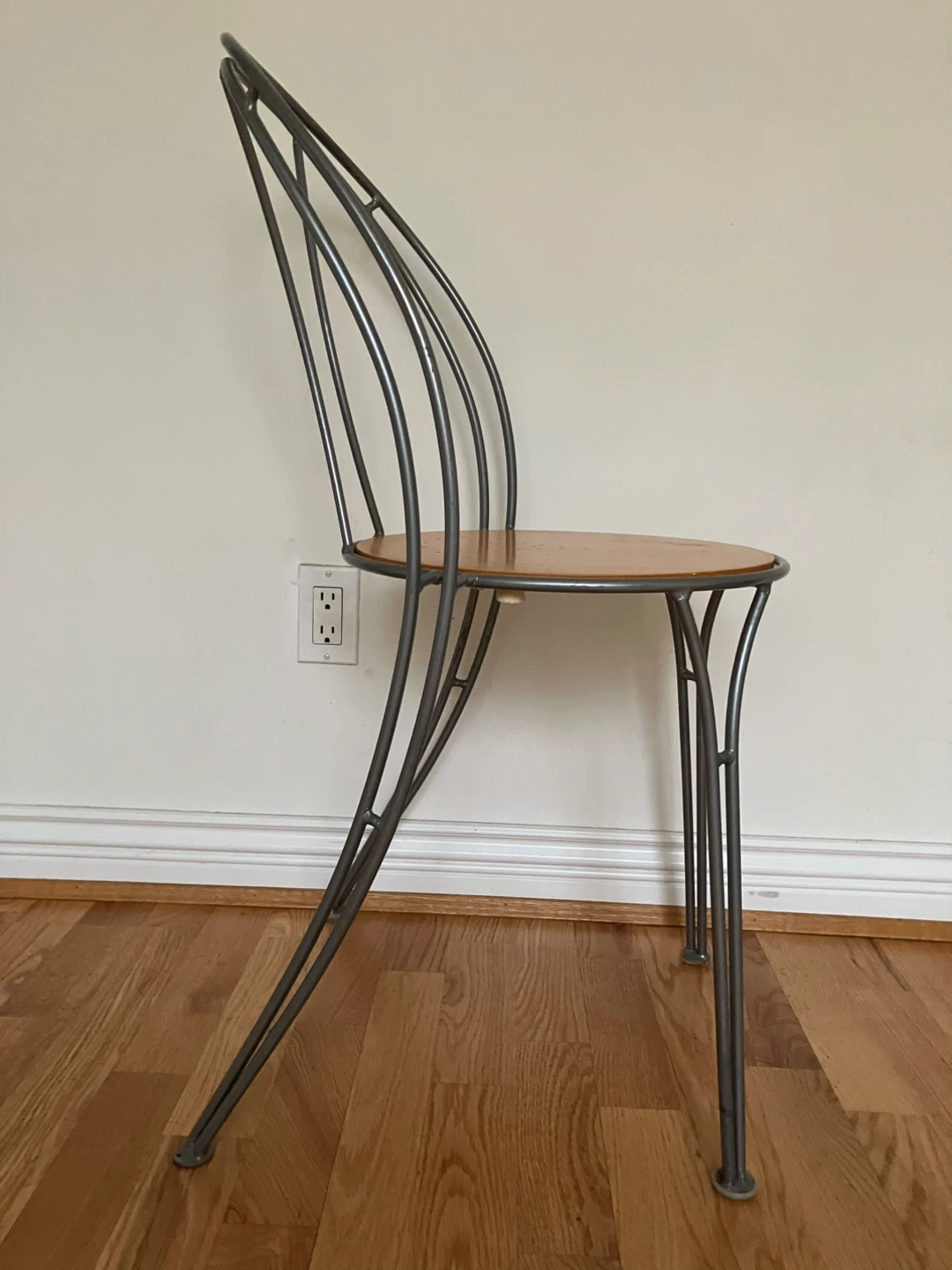 Metal Bistro Chair with Wooden Seat - photo 4