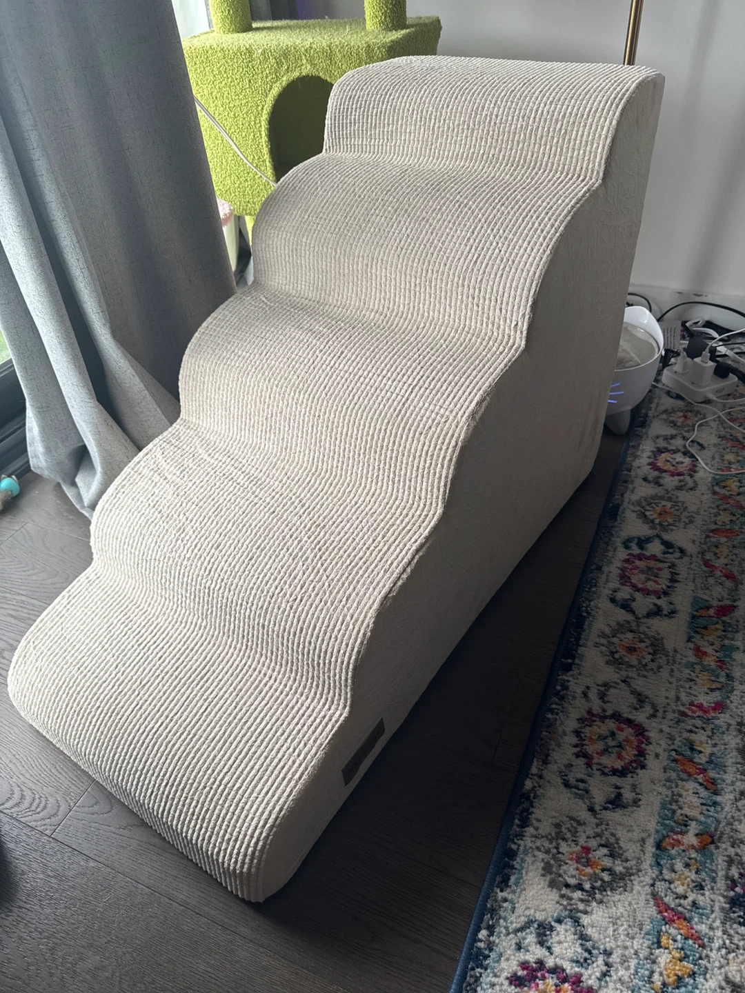 Pet Steps/Ramp - 3 Tier Beige Corduroy