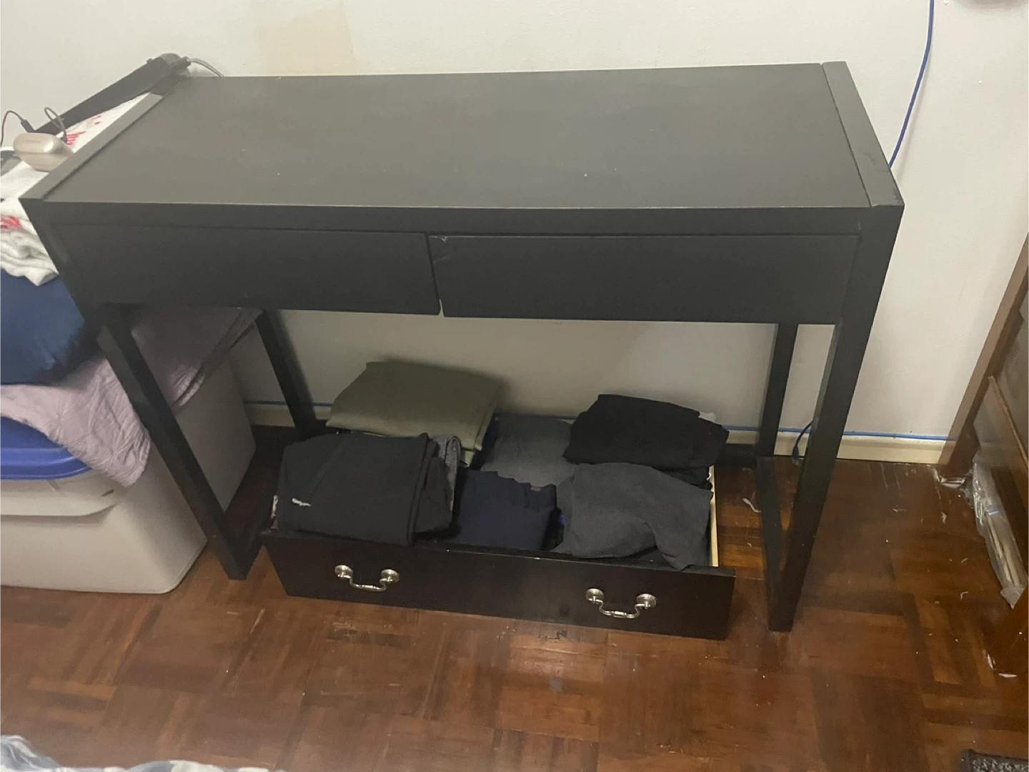 Black Desk with Two Drawers