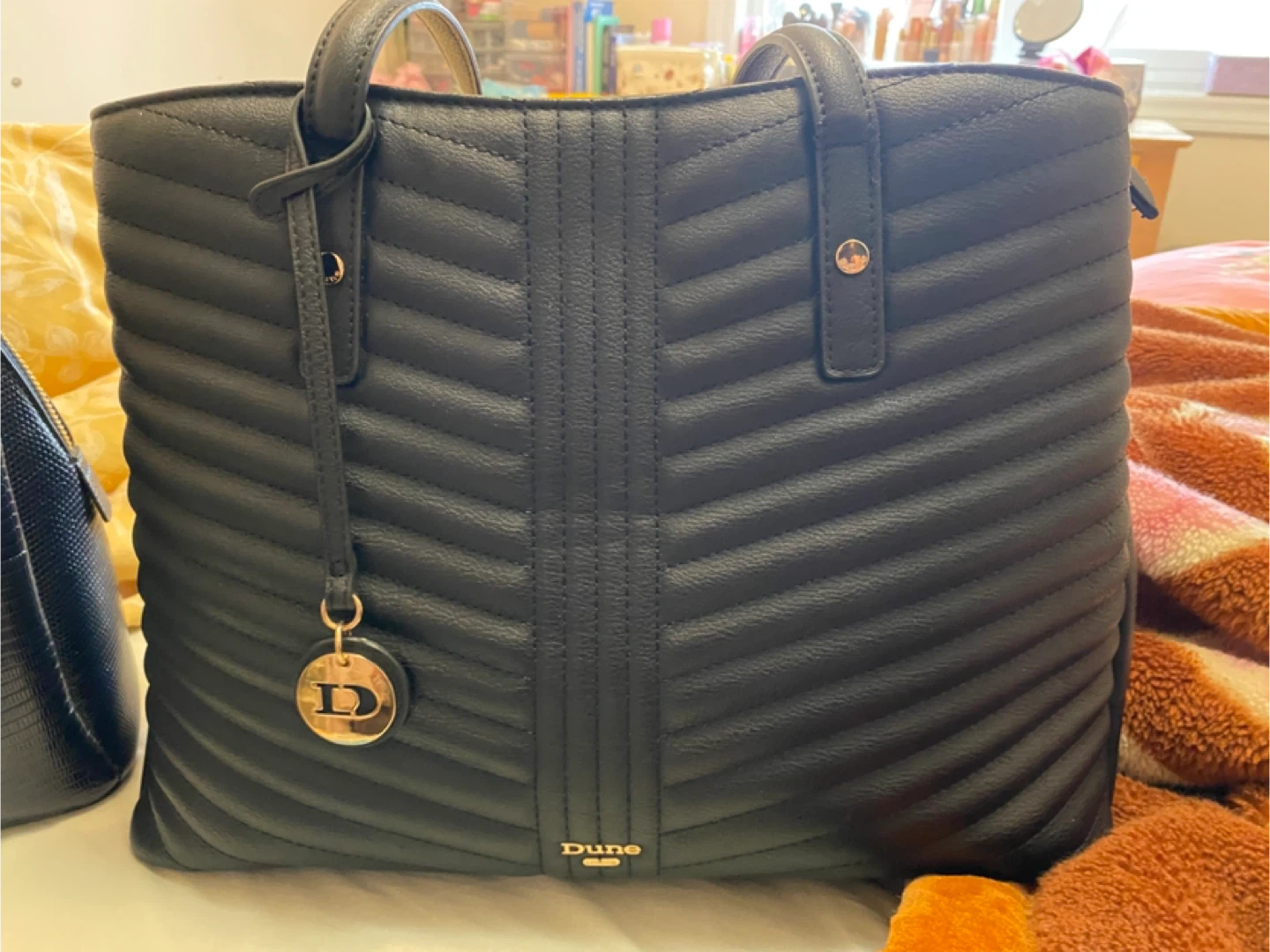 Dune Black Quilted Tote Bag