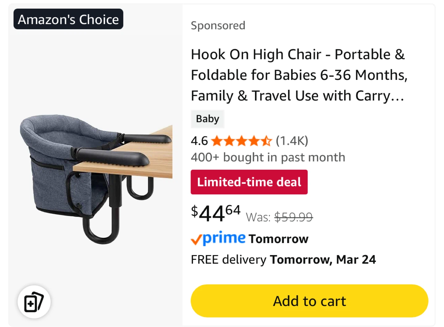 Hook On High Chair for Babies - photo 3