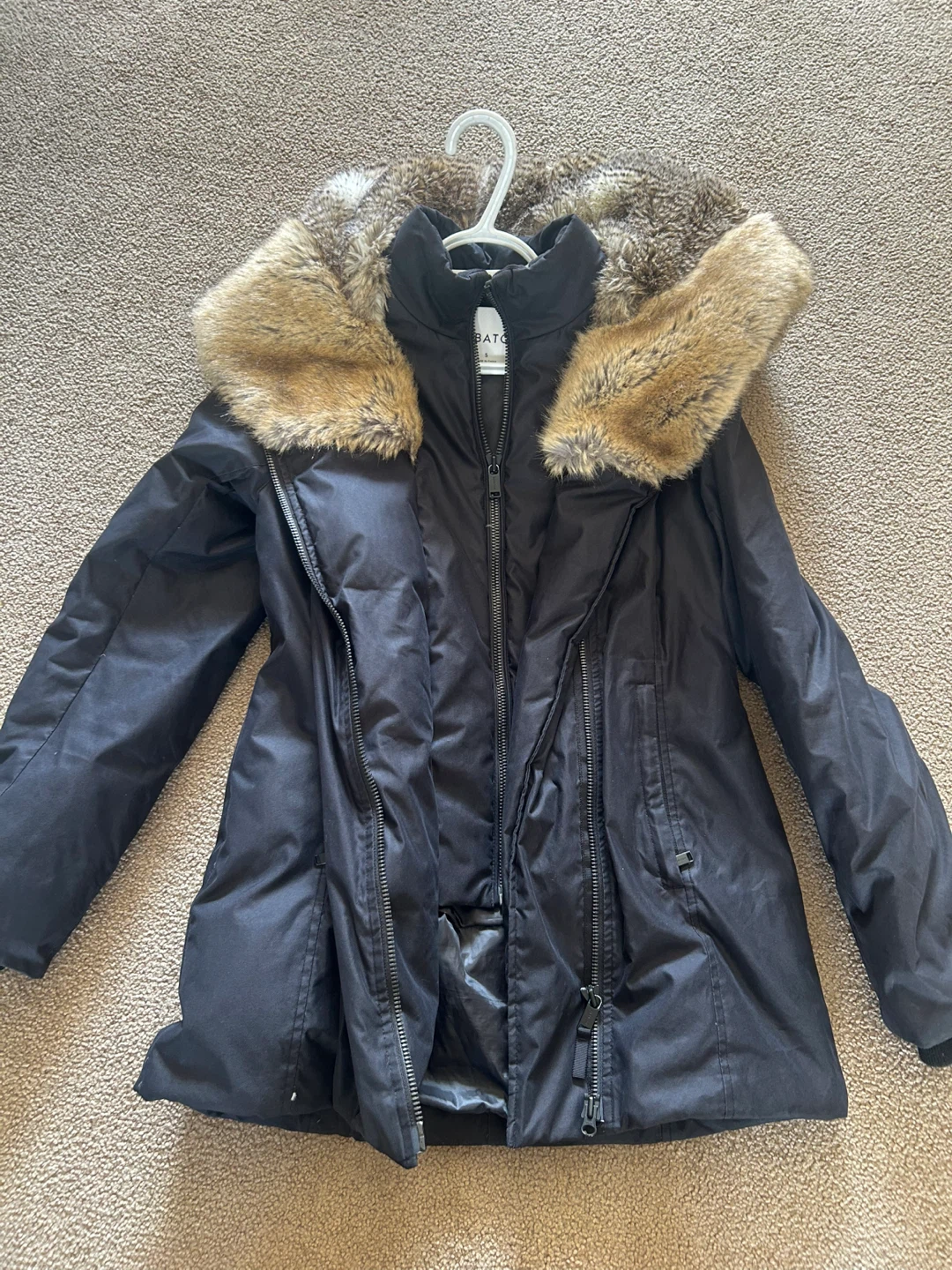 Soia & Kyo Black Down Parka with Faux Fur Hood