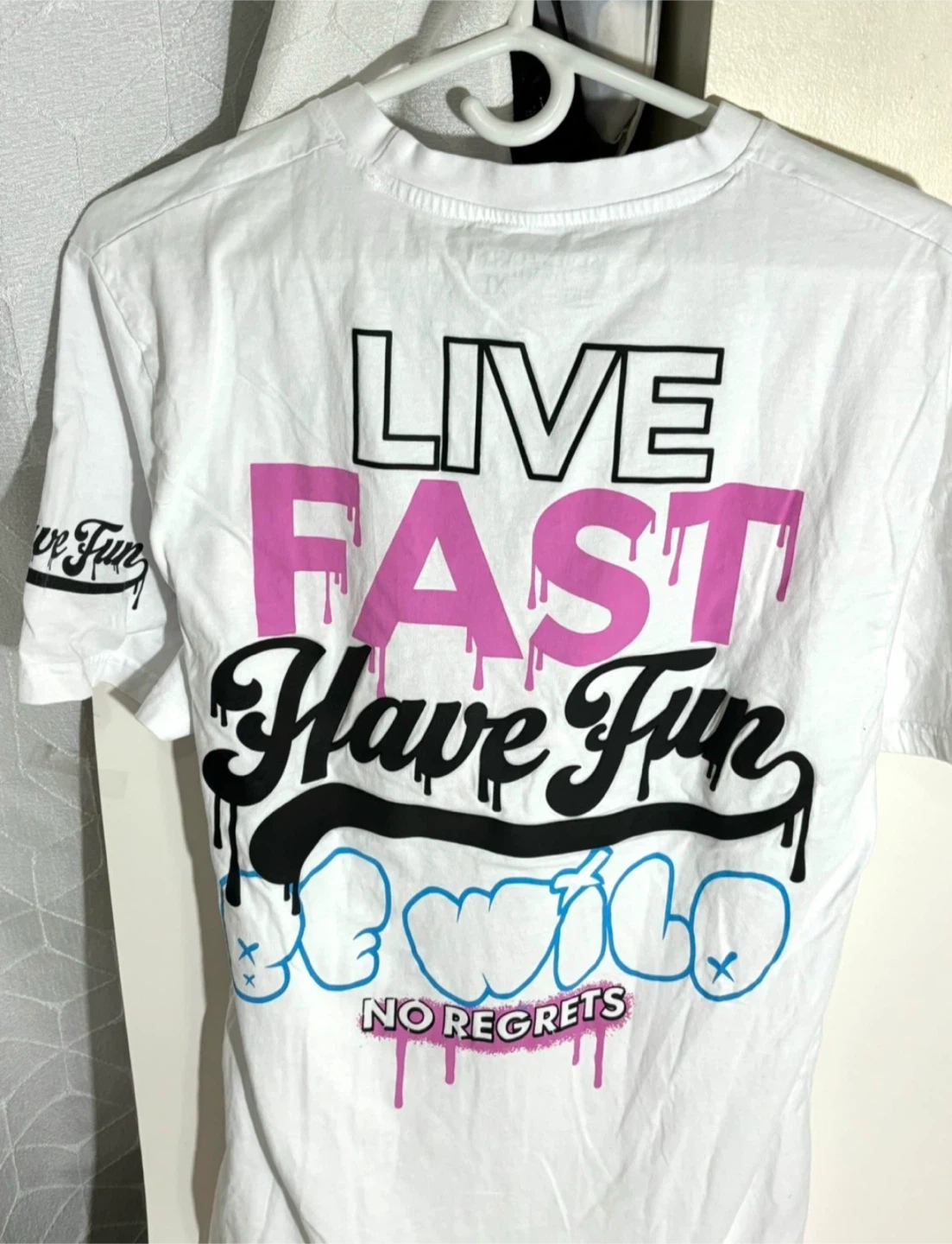 White Graphic T-Shirt - Live Fast